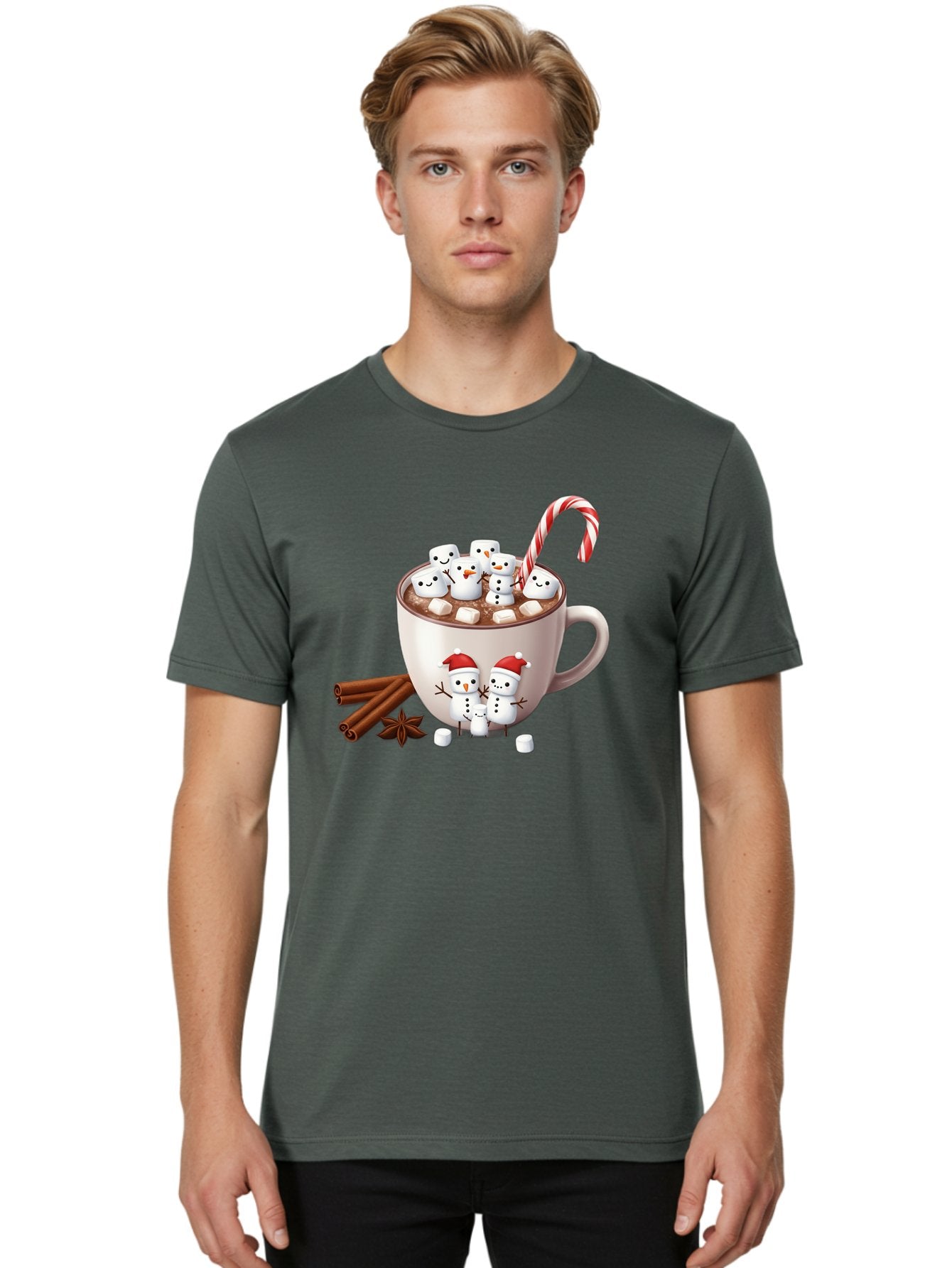 Hot-Chocolate-Snowmen-1 Men'S Graphic Tee, 100% Cotton, Comfortable Casual Summer Wear, Machine Washable, Vintage Camera, Old Camera, Antique Camera, Black Camera, Classic Photography, Photography Equipment, Nostalgic Device, Film Camera, Bak733 24