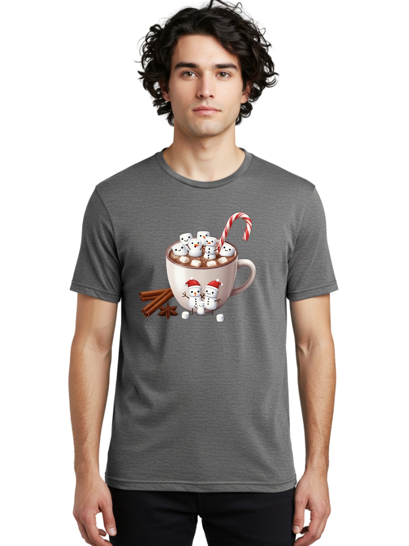 Hot-Chocolate-Snowmen-1 Men'S Graphic Tee, 100% Cotton, Comfortable Casual Summer Wear, Machine Washable, Vintage Camera, Old Camera, Antique Camera, Black Camera, Classic Photography, Photography Equipment, Nostalgic Device, Film Camera, Bak733 25