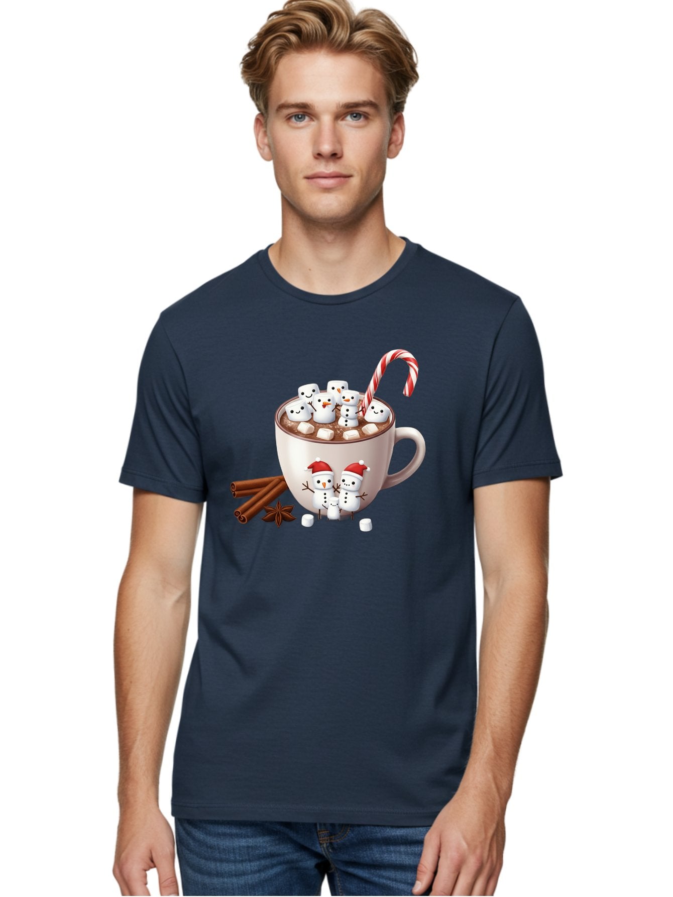 Hot-Chocolate-Snowmen-1 Men'S Graphic Tee, 100% Cotton, Comfortable Casual Summer Wear, Machine Washable, Vintage Camera, Old Camera, Antique Camera, Black Camera, Classic Photography, Photography Equipment, Nostalgic Device, Film Camera, Bak733 28