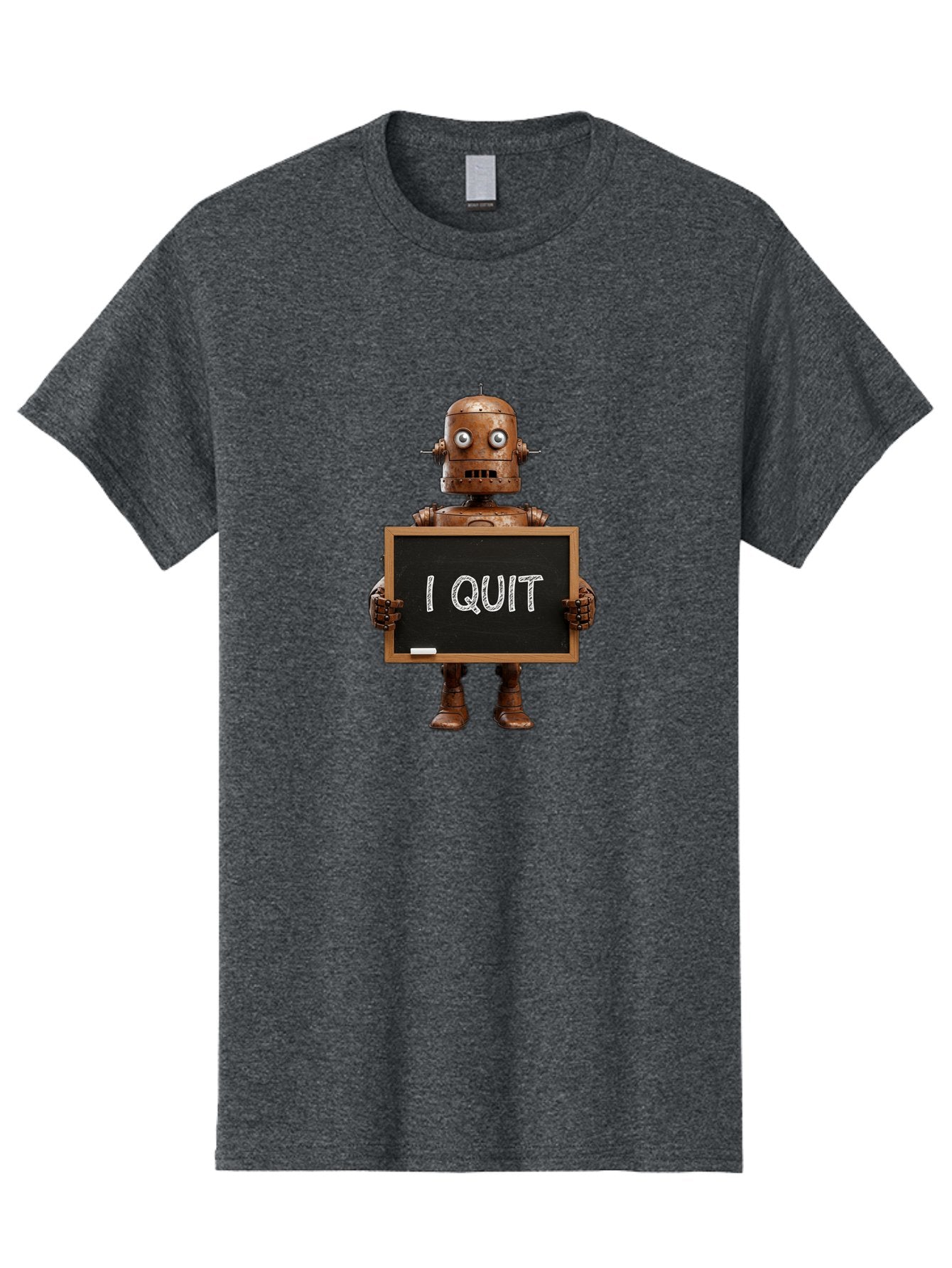 I-Quit-Robot-1 Men'S Graphic Tee, 100% Cotton, Comfortable Casual Summer Wear, Machine Washable, Vintage Camera, Old Camera, Antique Camera, Black Camera, Classic Photography, Photography Equipment, Nostalgic Device, Film Camera, Camera Art Bak743 11