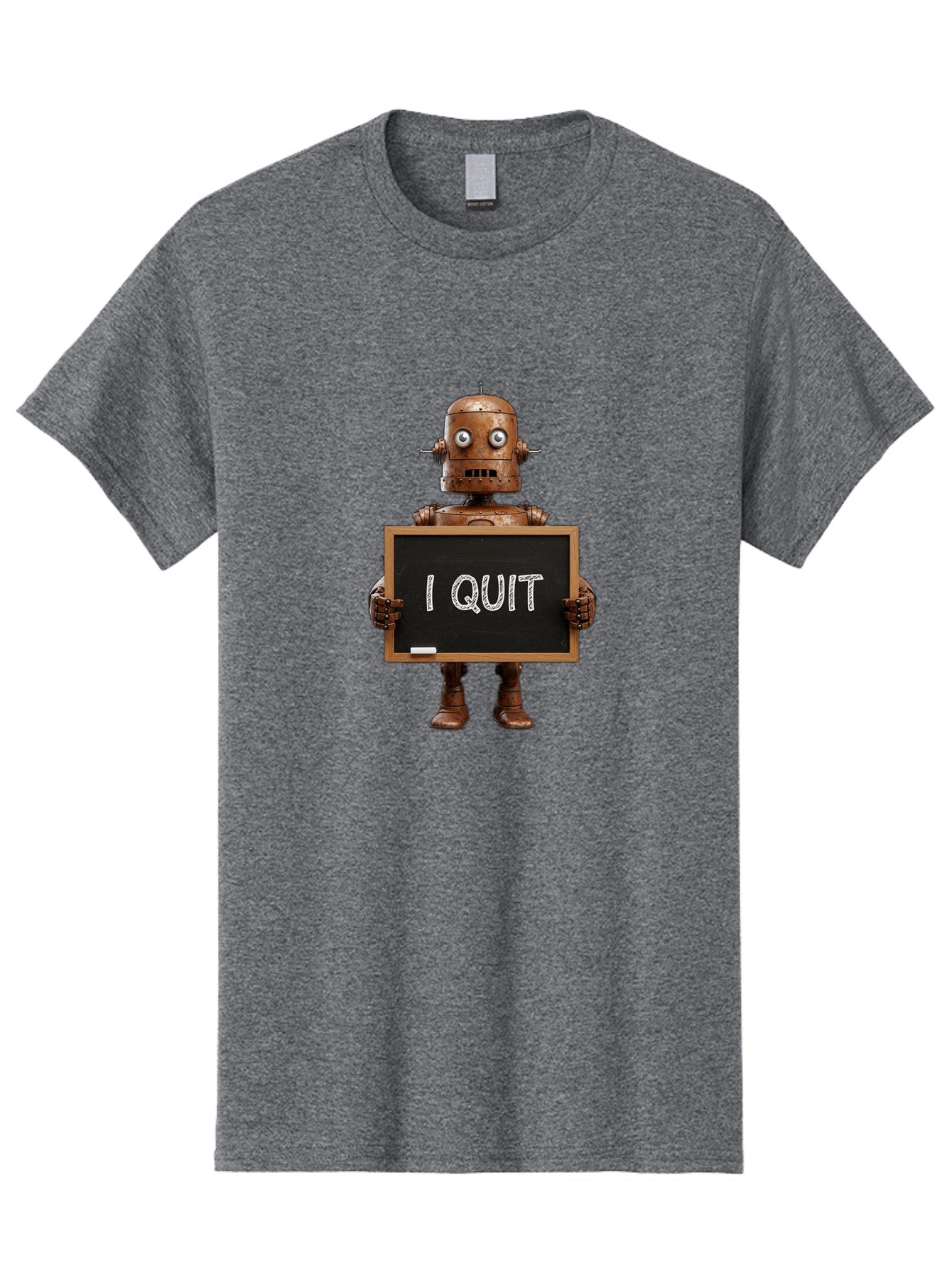 I-Quit-Robot-1 Men'S Graphic Tee, 100% Cotton, Comfortable Casual Summer Wear, Machine Washable, Vintage Camera, Old Camera, Antique Camera, Black Camera, Classic Photography, Photography Equipment, Nostalgic Device, Film Camera, Camera Art Bak743 7