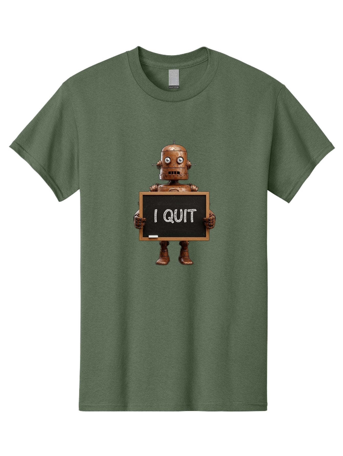 I-Quit-Robot-1 Men'S Graphic Tee, 100% Cotton, Comfortable Casual Summer Wear, Machine Washable, Vintage Camera, Old Camera, Antique Camera, Black Camera, Classic Photography, Photography Equipment, Nostalgic Device, Film Camera, Camera Art Bak743 12