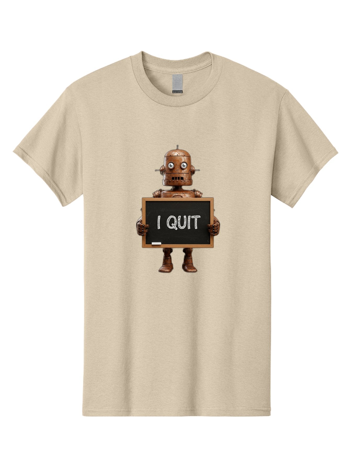 I-Quit-Robot-1 Men'S Graphic Tee, 100% Cotton, Comfortable Casual Summer Wear, Machine Washable, Vintage Camera, Old Camera, Antique Camera, Black Camera, Classic Photography, Photography Equipment, Nostalgic Device, Film Camera, Camera Art Bak743 15