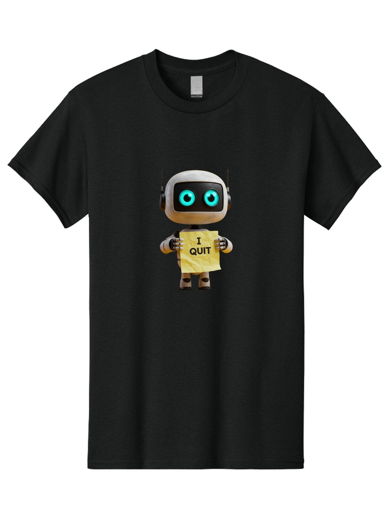 I-Quit-Robot-2 Men'S Graphic Tee, 100% Cotton, Comfortable Casual Summer Wear, Machine Washable, Vintage Camera, Old Camera, Antique Camera, Black Camera, Classic Photography, Photography Equipment, Nostalgic Device, Film Camera, Camera Art Bak744 15