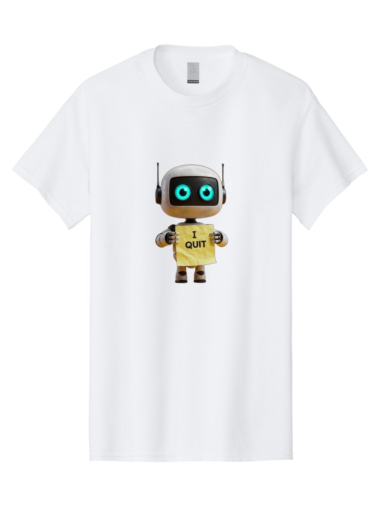I-Quit-Robot-2 Men'S Graphic Tee, 100% Cotton, Comfortable Casual Summer Wear, Machine Washable, Vintage Camera, Old Camera, Antique Camera, Black Camera, Classic Photography, Photography Equipment, Nostalgic Device, Film Camera, Camera Art Bak744 11
