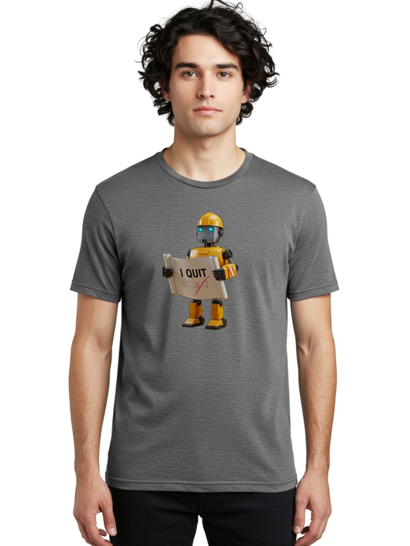 I-Quit-Robot-4 Men'S Graphic Tee, 100% Cotton, Comfortable Casual Summer Wear, Machine Washable, Vintage Camera, Old Camera, Antique Camera, Black Camera, Classic Photography, Photography Equipment, Nostalgic Device, Film Camera, Camera Art Bak746 27