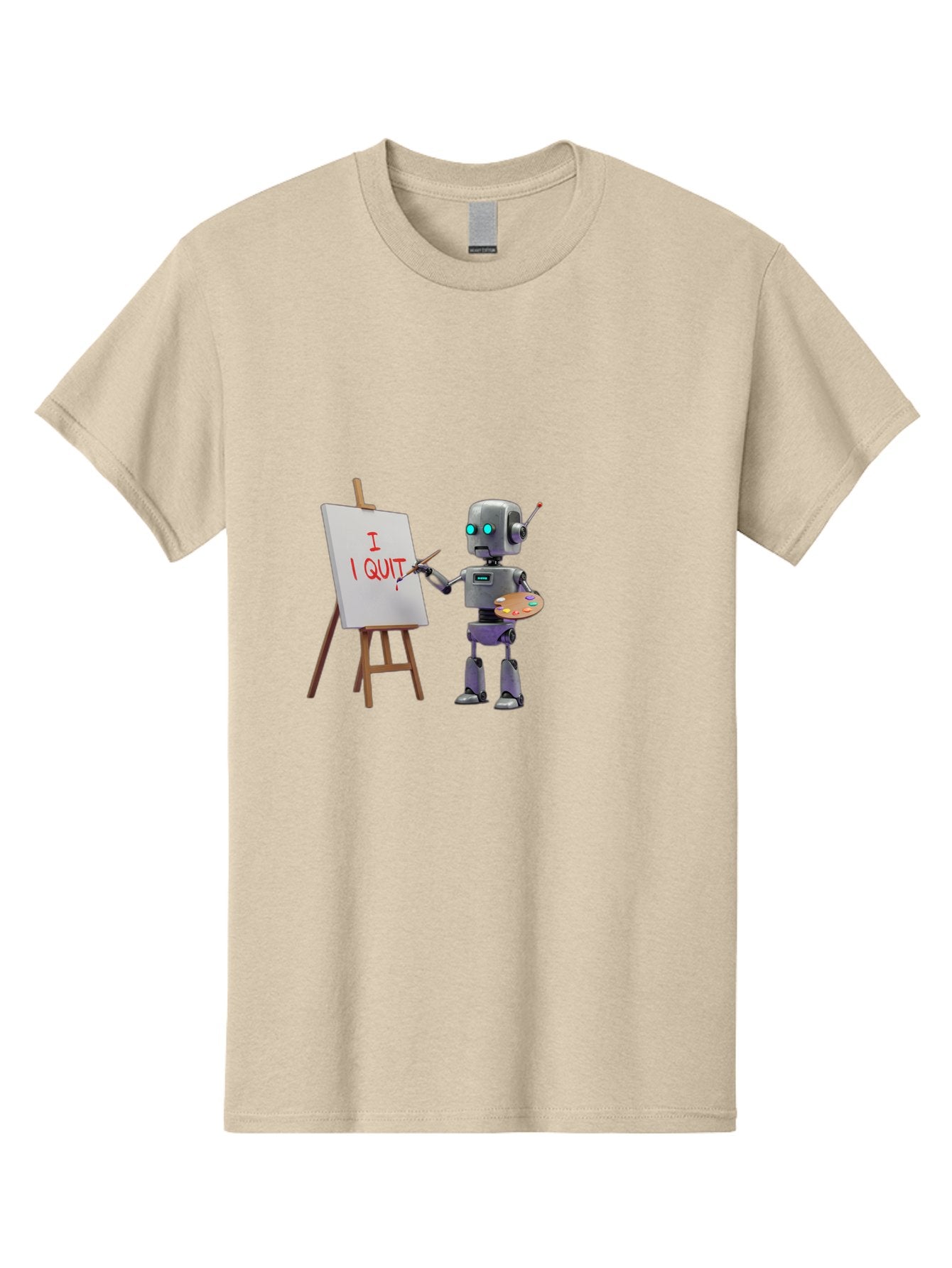 I-Quit-Robot-Painter Men'S Graphic Tee, 100% Cotton, Comfortable Casual Summer Wear, Machine Washable, Vintage Camera, Old Camera, Antique Camera, Black Camera, Classic Photography, Photography Equipment, Nostalgic Device, Film Camera, Bak748 7