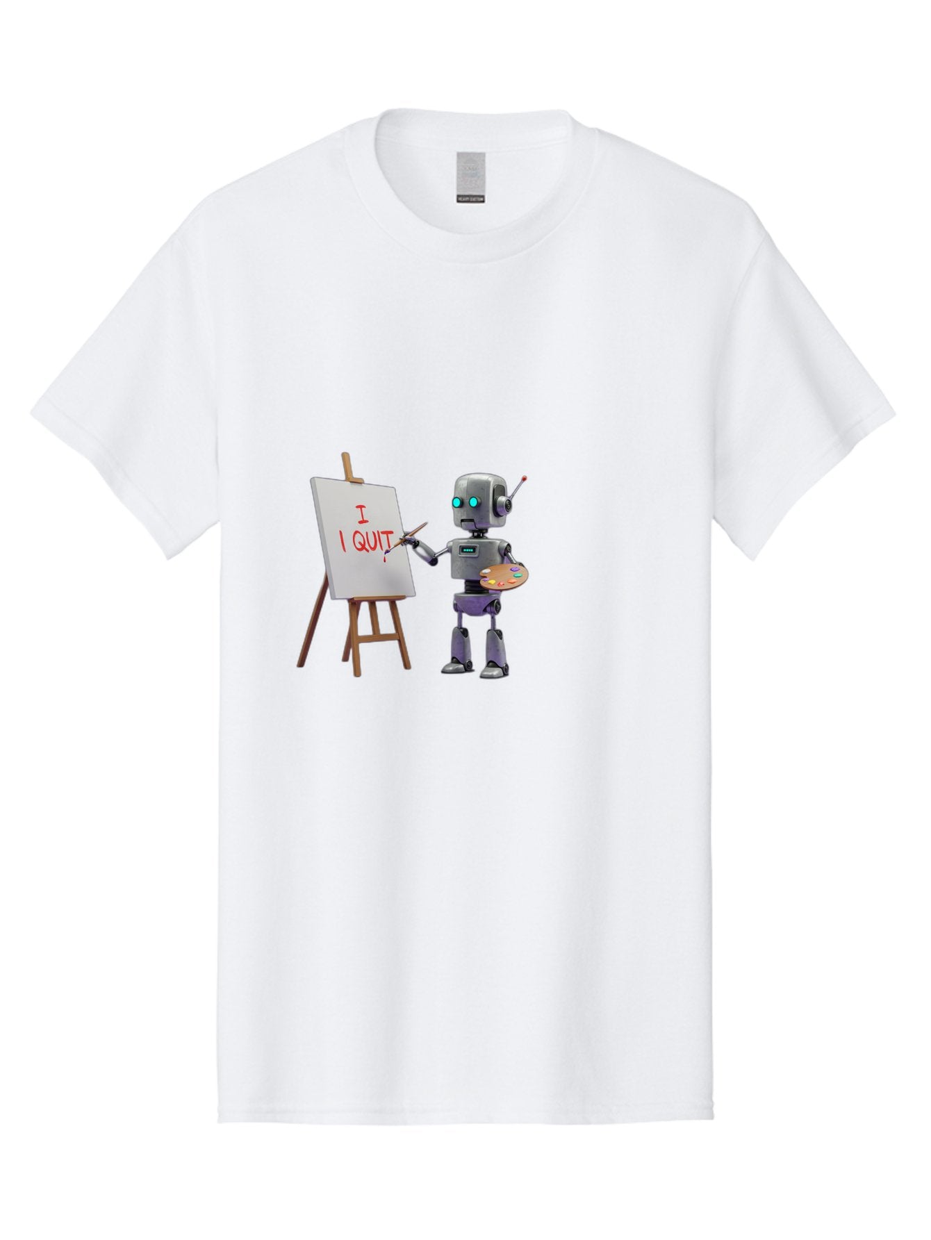 I-Quit-Robot-Painter Men'S Graphic Tee, 100% Cotton, Comfortable Casual Summer Wear, Machine Washable, Vintage Camera, Old Camera, Antique Camera, Black Camera, Classic Photography, Photography Equipment, Nostalgic Device, Film Camera, Bak748 6