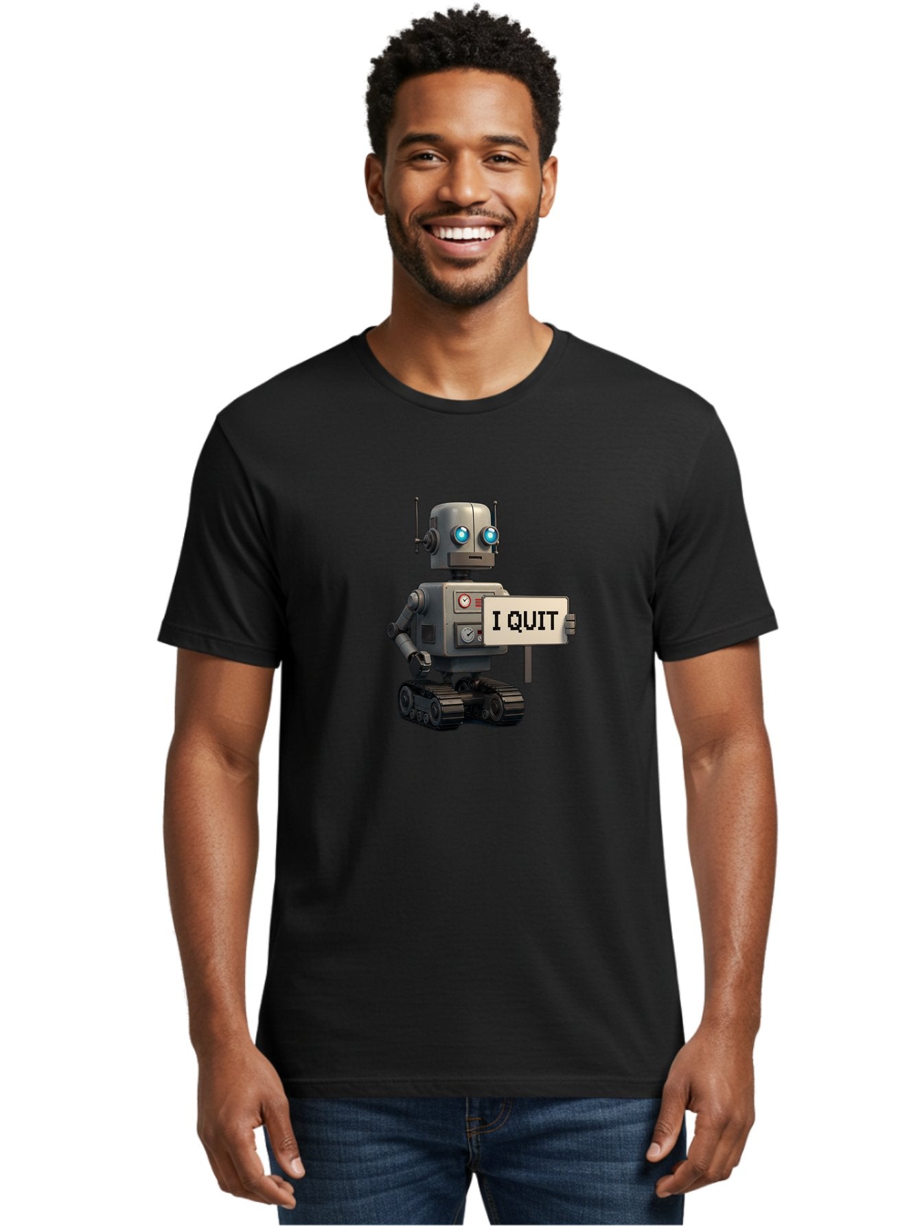 I-Quit-Robot Men'S Graphic Tee, 100% Cotton, Comfortable Casual Summer Wear, Machine Washable, Vintage Camera, Old Camera, Antique Camera, Black Camera, Classic Photography, Photography Equipment, Nostalgic Device, Film Camera, Camera Art Bak749 29