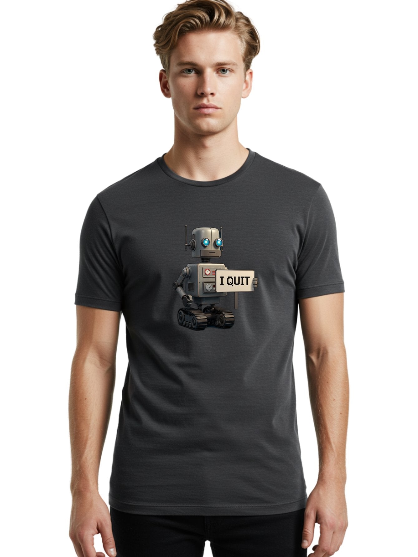 I-Quit-Robot Men'S Graphic Tee, 100% Cotton, Comfortable Casual Summer Wear, Machine Washable, Vintage Camera, Old Camera, Antique Camera, Black Camera, Classic Photography, Photography Equipment, Nostalgic Device, Film Camera, Camera Art Bak749 27
