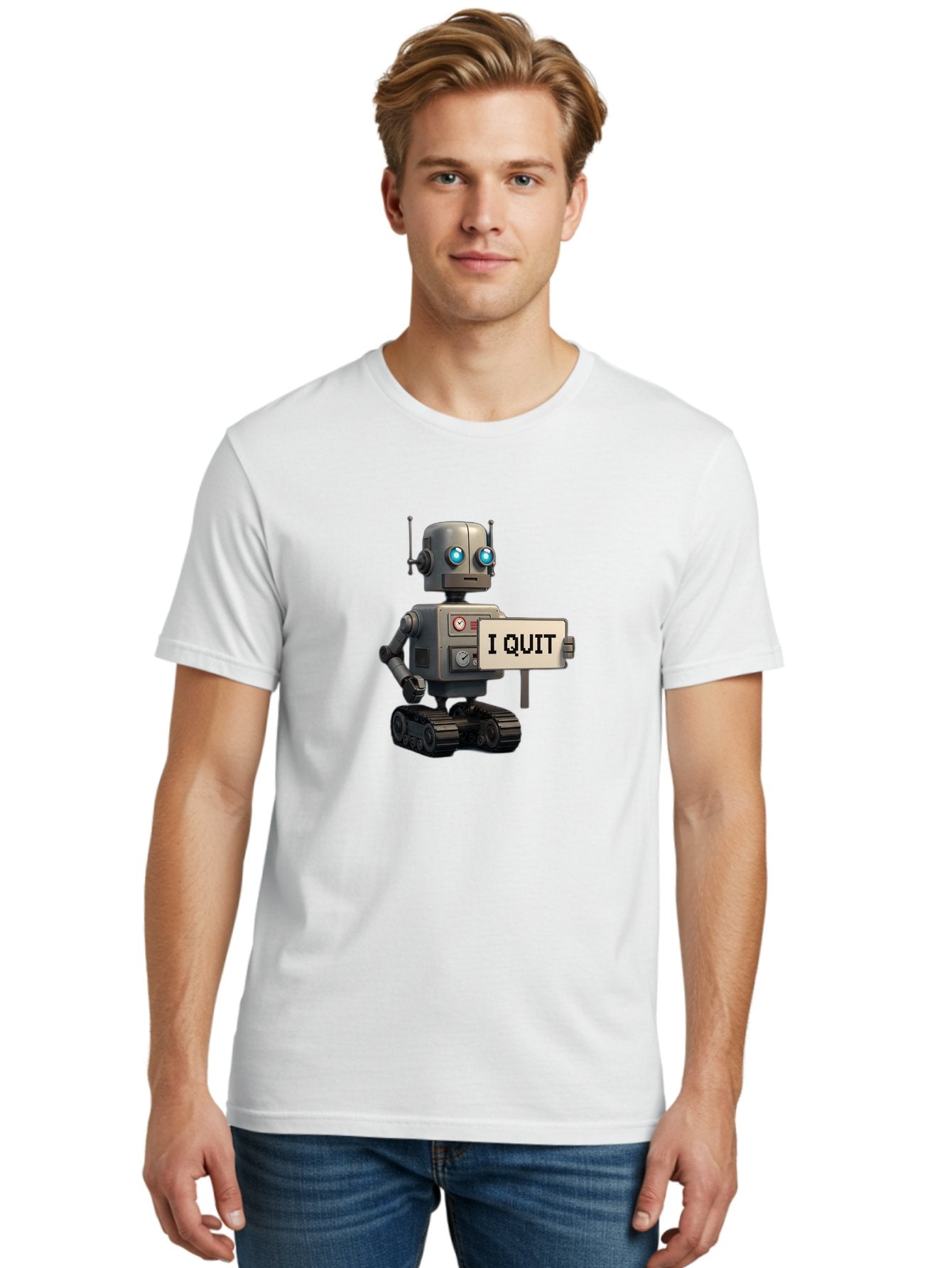 I-Quit-Robot Men'S Graphic Tee, 100% Cotton, Comfortable Casual Summer Wear, Machine Washable, Vintage Camera, Old Camera, Antique Camera, Black Camera, Classic Photography, Photography Equipment, Nostalgic Device, Film Camera, Camera Art Bak749 17