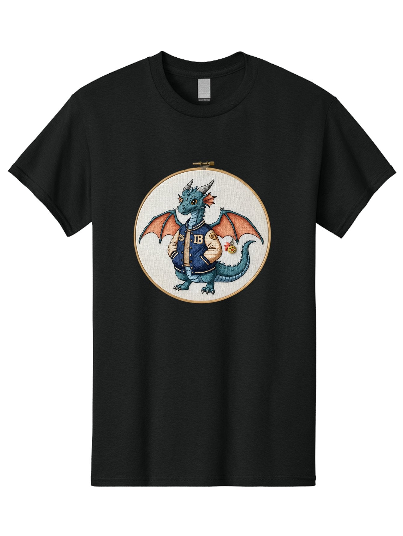 Ib-Dragon-Varsity-Jacket Men'S Graphic Tee, 100% Cotton, Comfortable Casual Summer Wear, Machine Washable, Vintage Camera, Old Camera, Antique Camera, Black Camera, Classic Photography, Photography Equipment, Nostalgic Device, Film Camera, Bak752