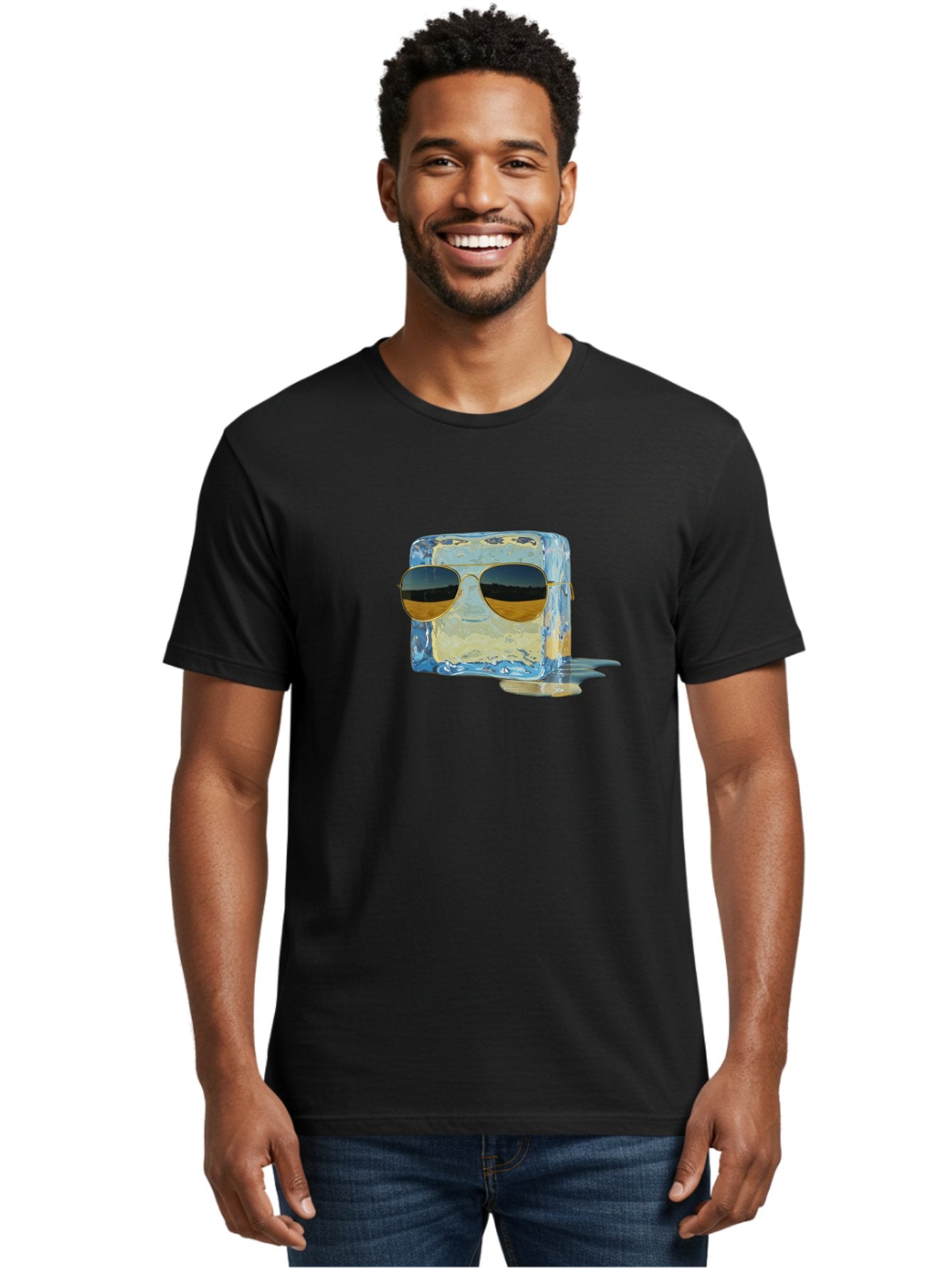 Ice-Cube-With-Sunglasses Men'S Graphic Tee, 100% Cotton, Comfortable Casual Summer Wear, Machine Washable, Vintage Camera, Old Camera, Antique Camera, Black Camera, Classic Photography, Photography Equipment, Nostalgic Device, Film Camera, Bak765 17