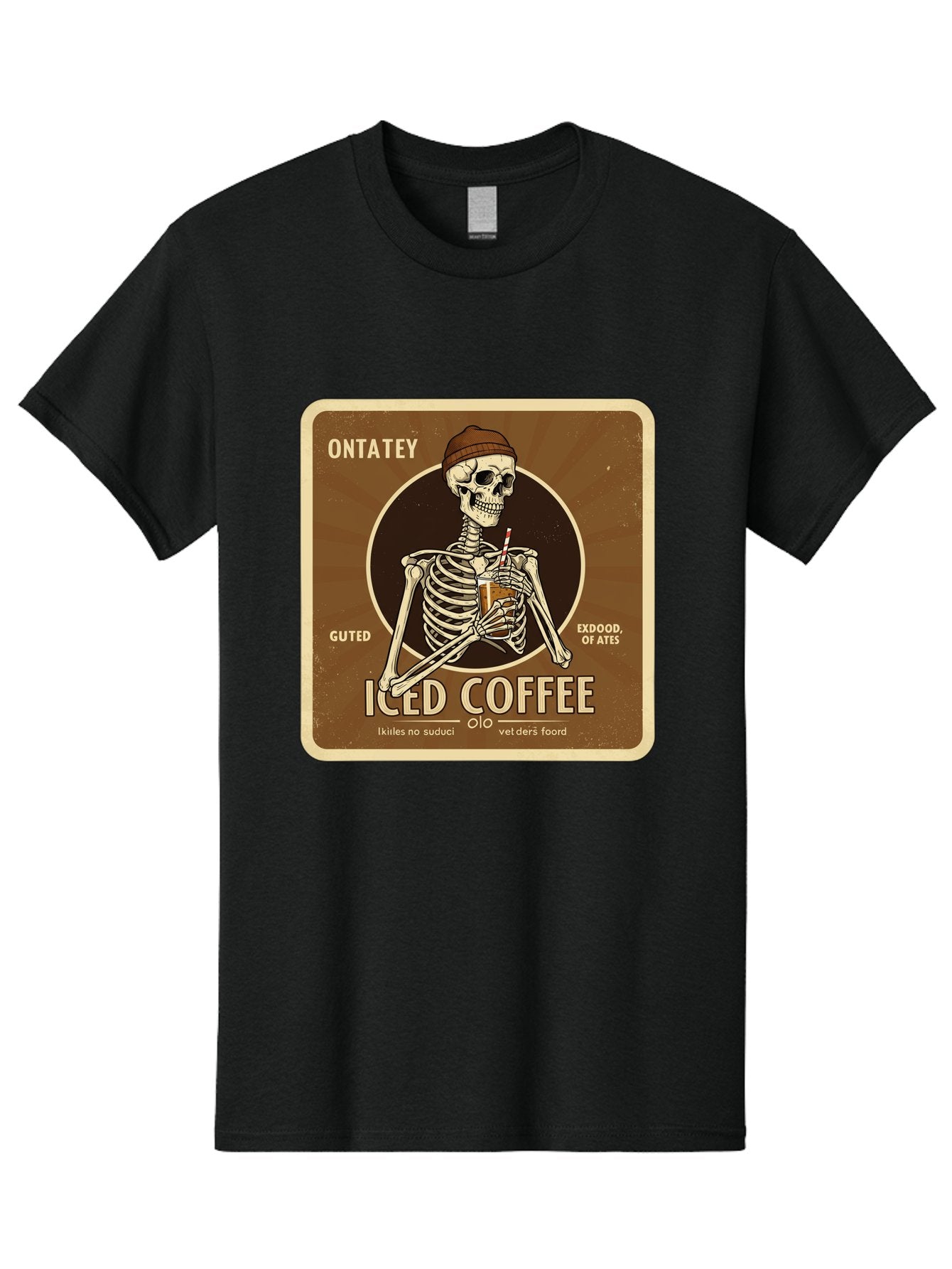 Iced-Coffee Men'S Graphic Tee, 100% Cotton, Comfortable Casual Summer Wear, Machine Washable, Vintage Camera, Old Camera, Antique Camera, Black Camera, Classic Photography, Photography Equipment, Nostalgic Device, Film Camera, Camera Art Bak770