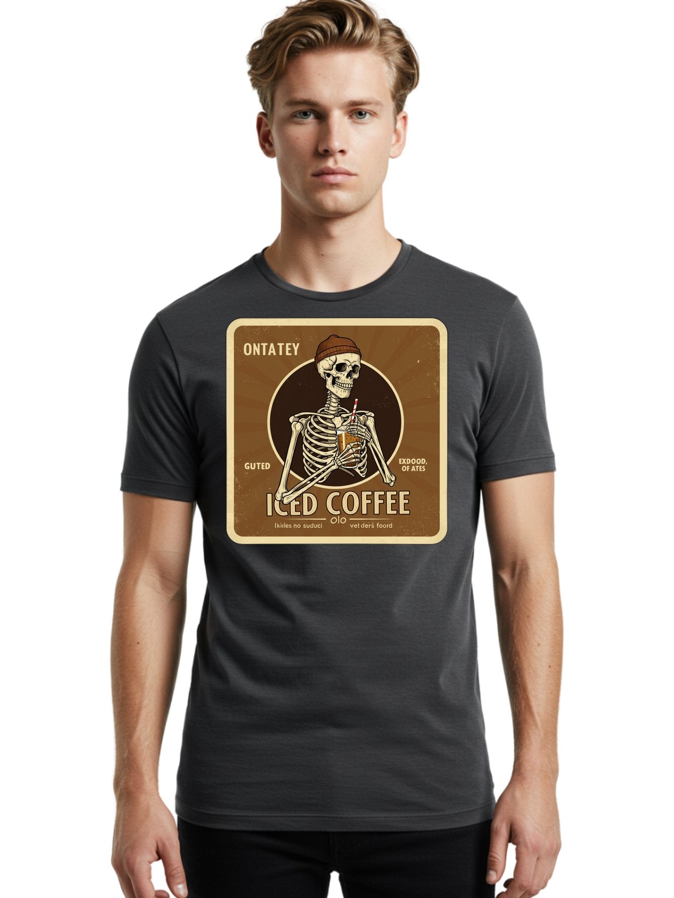 Iced-Coffee Men'S Graphic Tee, 100% Cotton, Comfortable Casual Summer Wear, Machine Washable, Vintage Camera, Old Camera, Antique Camera, Black Camera, Classic Photography, Photography Equipment, Nostalgic Device, Film Camera, Camera Art Bak770 21