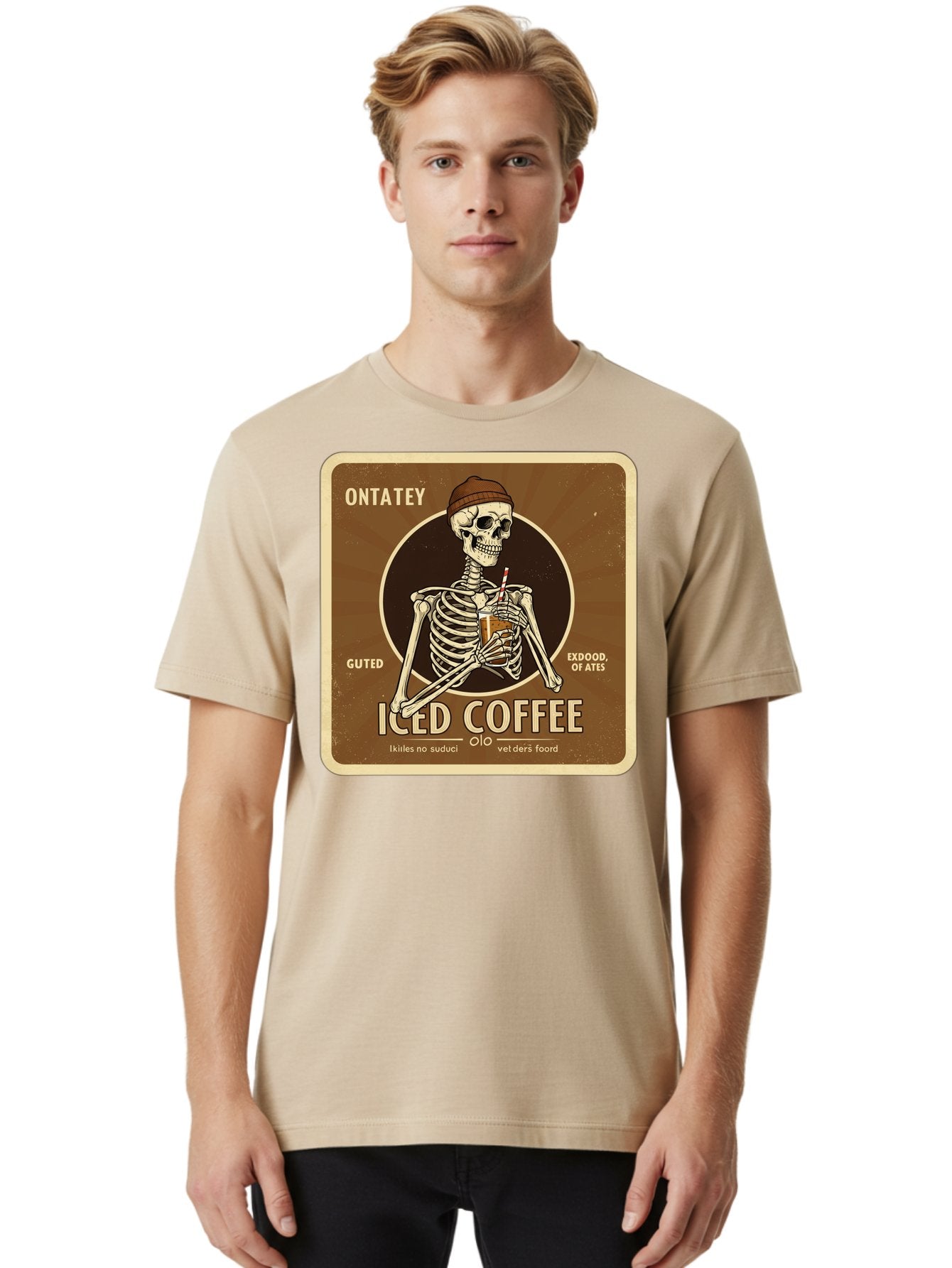 Iced-Coffee Men'S Graphic Tee, 100% Cotton, Comfortable Casual Summer Wear, Machine Washable, Vintage Camera, Old Camera, Antique Camera, Black Camera, Classic Photography, Photography Equipment, Nostalgic Device, Film Camera, Camera Art Bak770 30