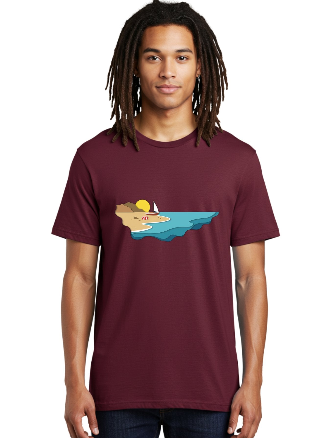 Island-With-Sailboat Men'S Graphic Tee, 100% Cotton, Comfortable Casual Summer Wear, Machine Washable, Vintage Camera, Old Camera, Antique Camera, Black Camera, Classic Photography, Photography Equipment, Nostalgic Device, Film Camera, Bak771 28