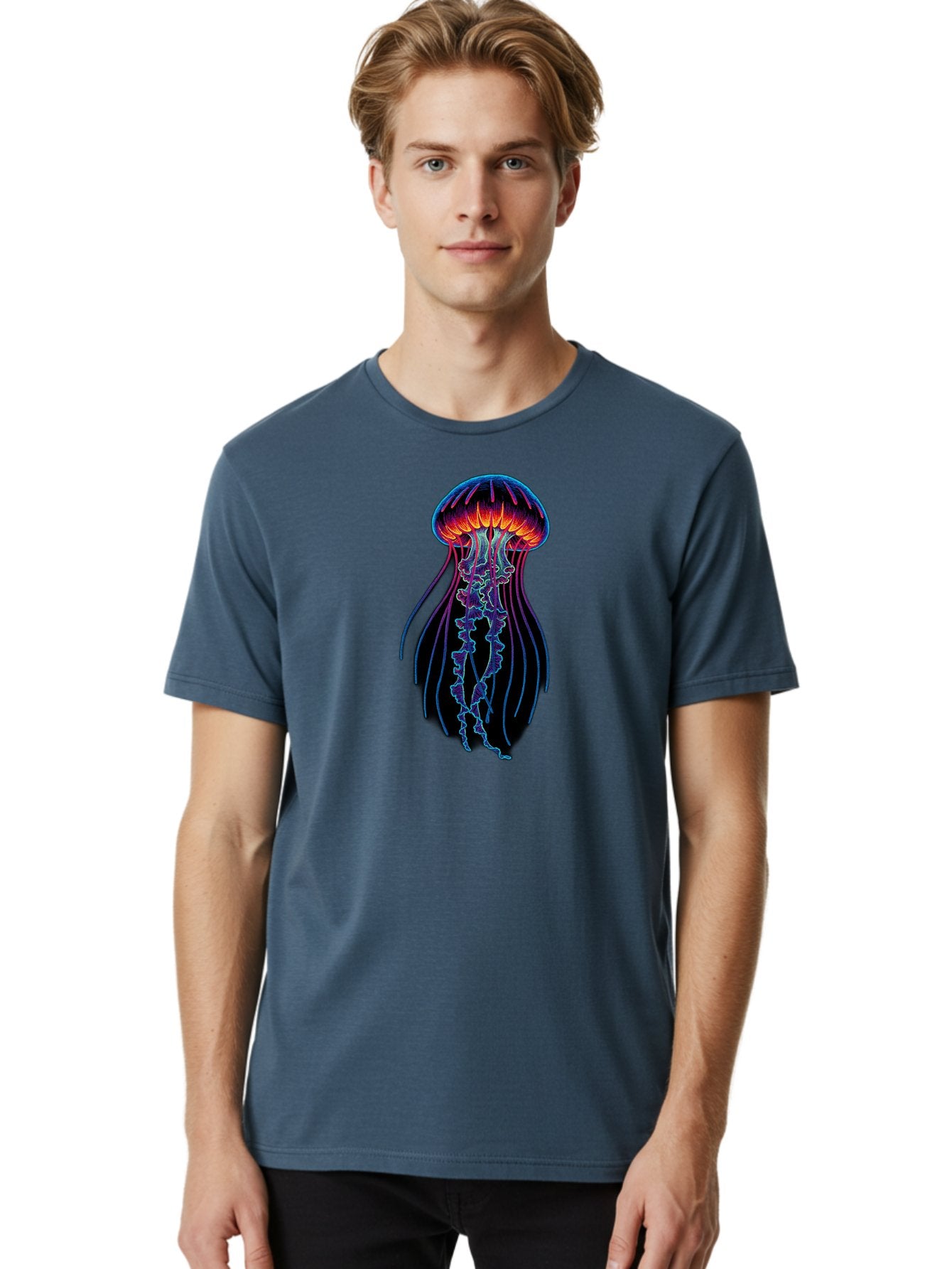 Jellyfish-Illustration Men'S Graphic Tee, 100% Cotton, Comfortable Casual Summer Wear, Machine Washable, Vintage Camera, Old Camera, Antique Camera, Black Camera, Classic Photography, Photography Equipment, Nostalgic Device, Film Camera, Bak773 19