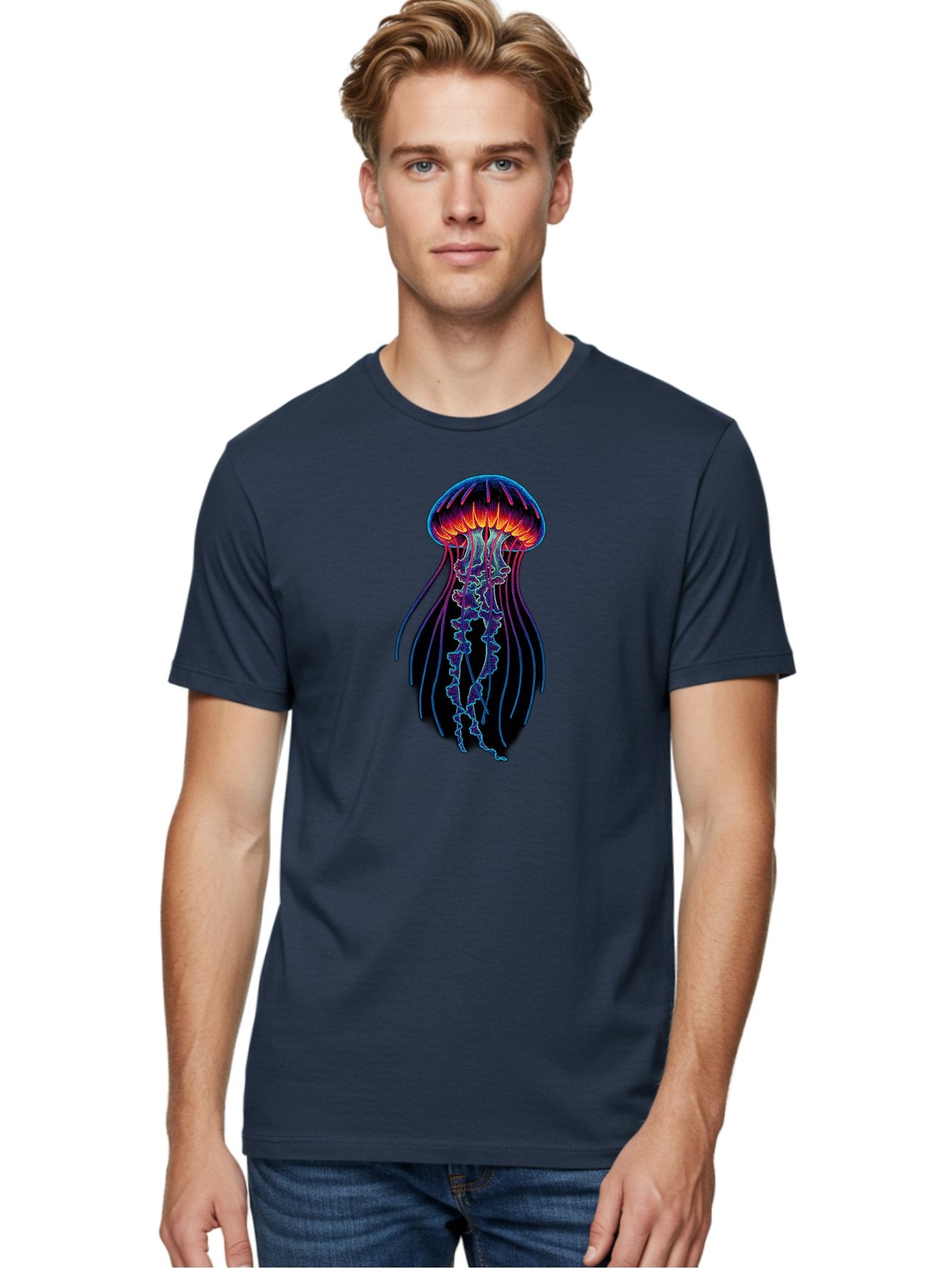 Jellyfish-Illustration Men'S Graphic Tee, 100% Cotton, Comfortable Casual Summer Wear, Machine Washable, Vintage Camera, Old Camera, Antique Camera, Black Camera, Classic Photography, Photography Equipment, Nostalgic Device, Film Camera, Bak773 20