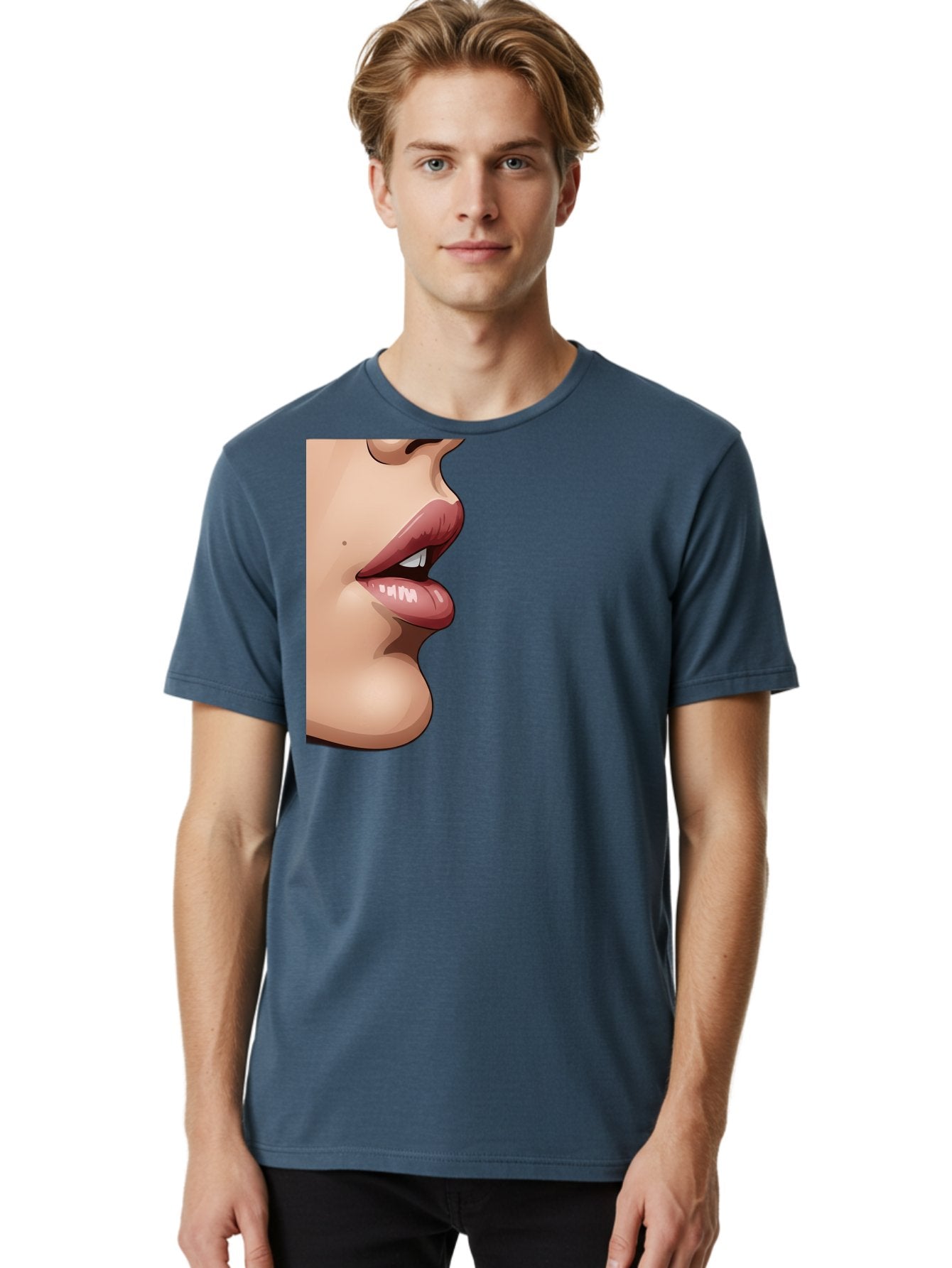 Kissing-Lips Men'S Graphic Tee, 100% Cotton, Comfortable Casual Summer Wear, Machine Washable, Vintage Camera, Old Camera, Antique Camera, Black Camera, Classic Photography, Photography Equipment, Nostalgic Device, Film Camera, Camera Art Bak777 24