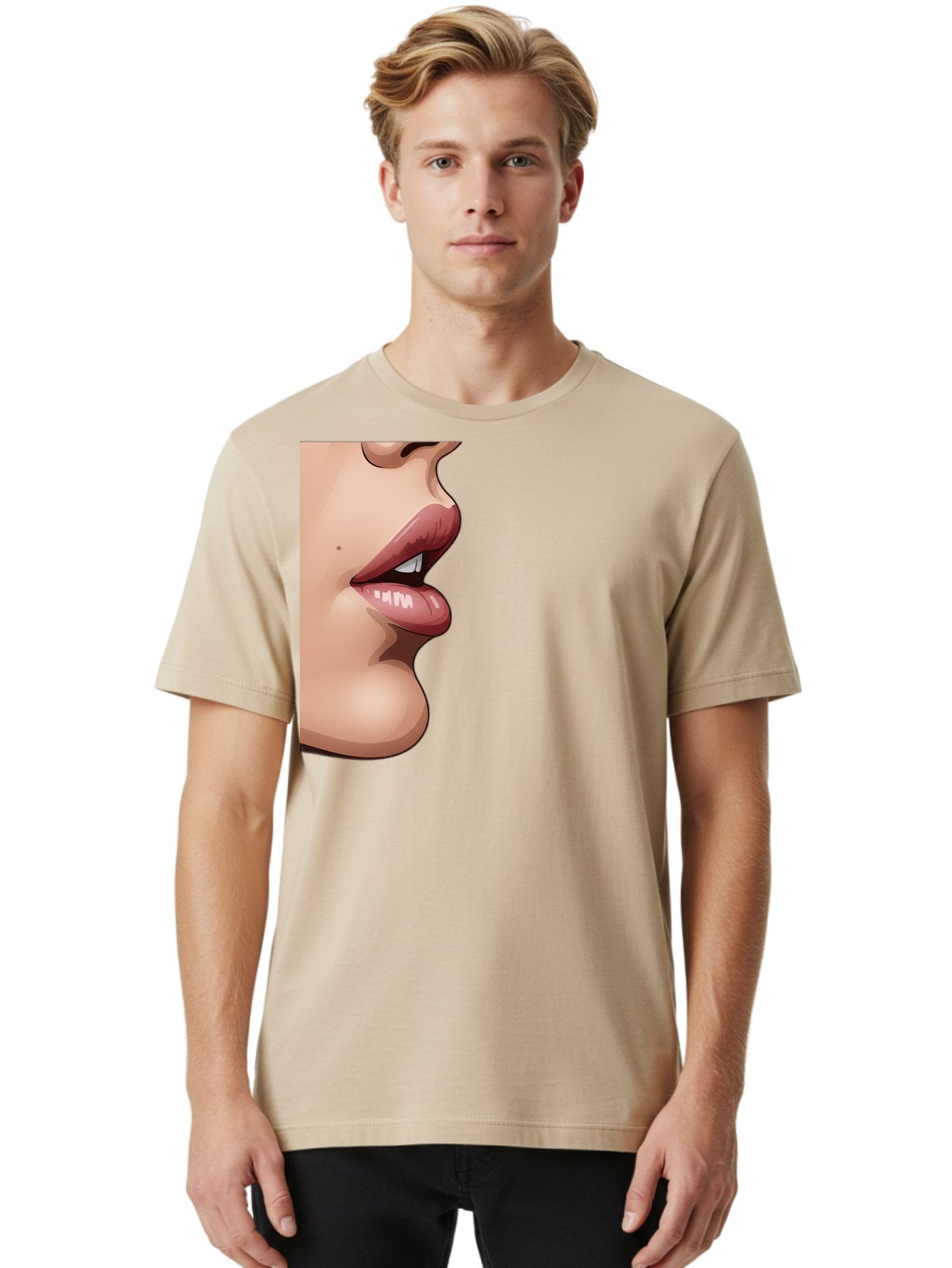 Kissing-Lips Men'S Graphic Tee, 100% Cotton, Comfortable Casual Summer Wear, Machine Washable, Vintage Camera, Old Camera, Antique Camera, Black Camera, Classic Photography, Photography Equipment, Nostalgic Device, Film Camera, Camera Art Bak777 25