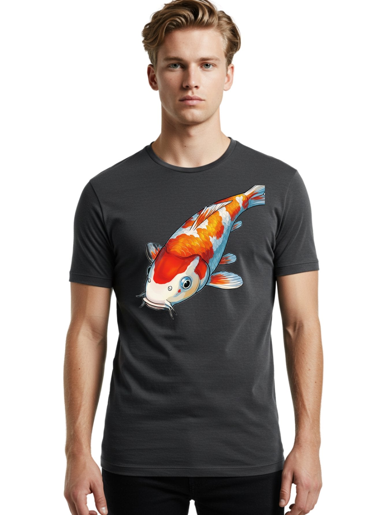 Koi-Fish-2 Men'S Graphic Tee, 100% Cotton, Comfortable Casual Summer Wear, Machine Washable, Vintage Camera, Old Camera, Antique Camera, Black Camera, Classic Photography, Photography Equipment, Nostalgic Device, Film Camera, Camera Art Bak782 29