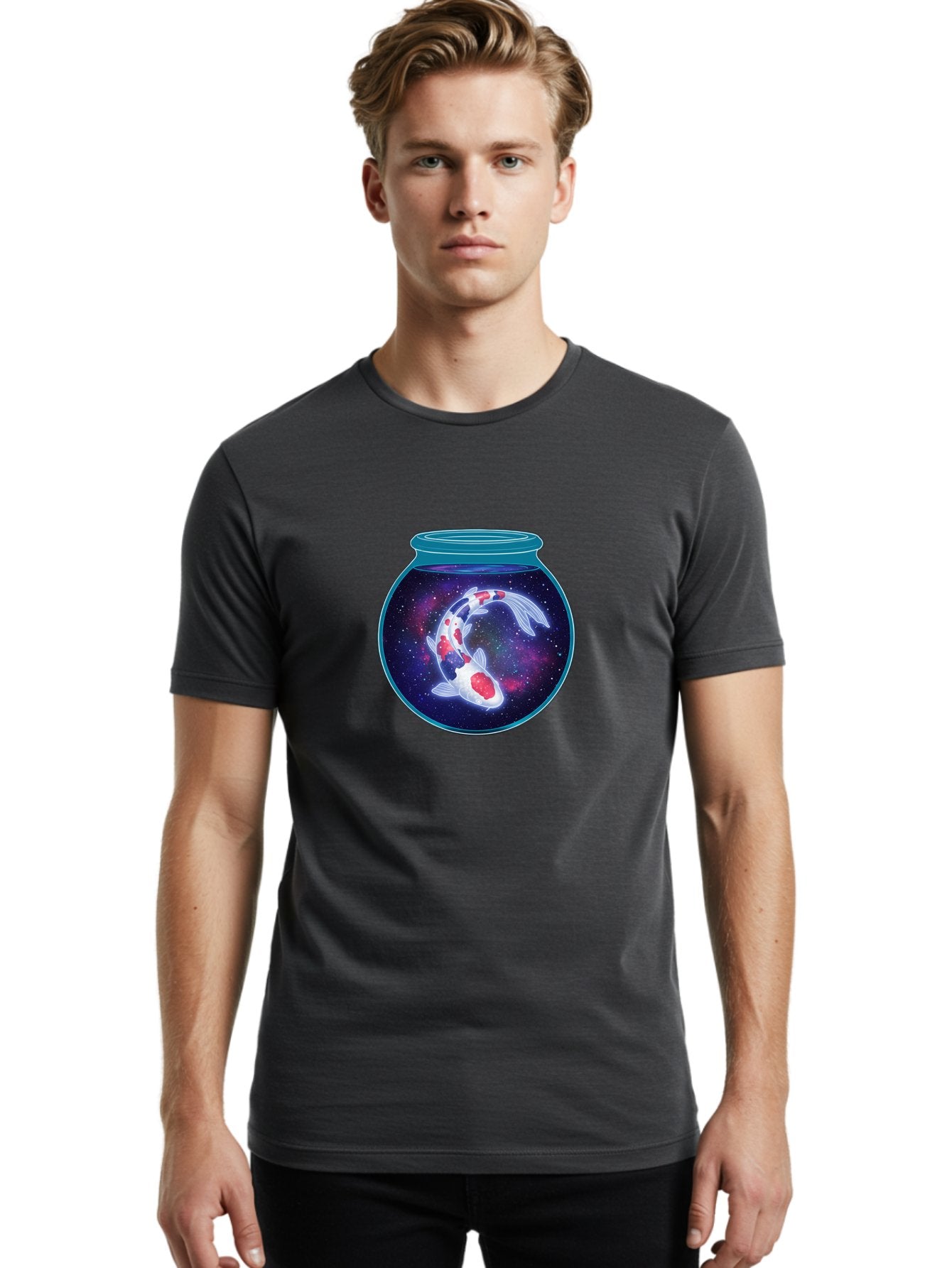 Koi-Fish-Bowl-Galaxy Men'S Graphic Tee, 100% Cotton, Comfortable Casual Summer Wear, Machine Washable, Vintage Camera, Old Camera, Antique Camera, Black Camera, Classic Photography, Photography Equipment, Nostalgic Device, Film Camera, Bak788 28