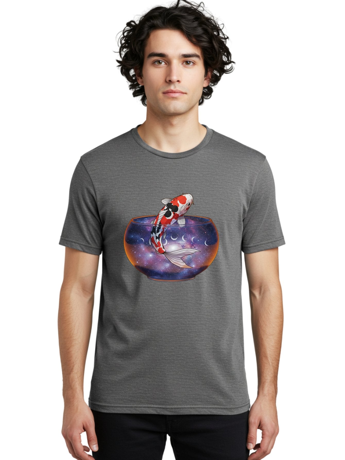 Koi-Fish-In-Galaxy-Bowl-1 Men'S Graphic Tee, 100% Cotton, Comfortable Casual Summer Wear, Machine Washable, Vintage Camera, Old Camera, Antique Camera, Black Camera, Classic Photography, Photography Equipment, Nostalgic Device, Film Camera, Bak793 23