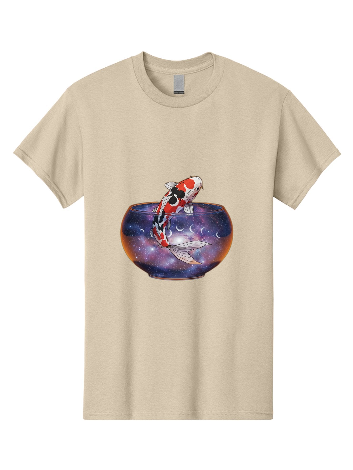 Koi-Fish-In-Galaxy-Bowl-1 Men'S Graphic Tee, 100% Cotton, Comfortable Casual Summer Wear, Machine Washable, Vintage Camera, Old Camera, Antique Camera, Black Camera, Classic Photography, Photography Equipment, Nostalgic Device, Film Camera, Bak793