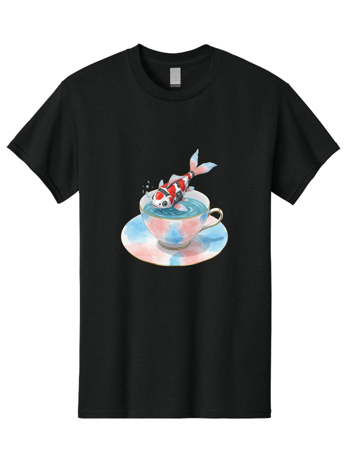 Koi-Fish-In-Teacup Men'S Graphic Tee, 100% Cotton, Comfortable Casual Summer Wear, Machine Washable, Vintage Camera, Old Camera, Antique Camera, Black Camera, Classic Photography, Photography Equipment, Nostalgic Device, Film Camera, Bak795