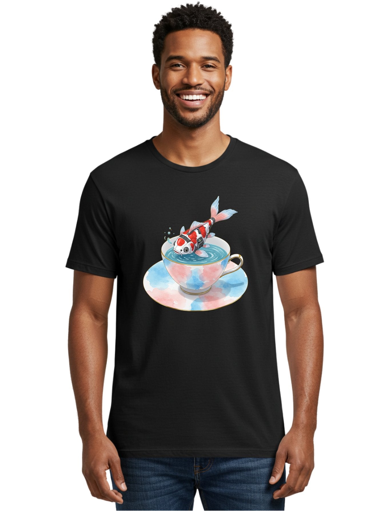 Koi-Fish-In-Teacup Men'S Graphic Tee, 100% Cotton, Comfortable Casual Summer Wear, Machine Washable, Vintage Camera, Old Camera, Antique Camera, Black Camera, Classic Photography, Photography Equipment, Nostalgic Device, Film Camera, Bak795 19