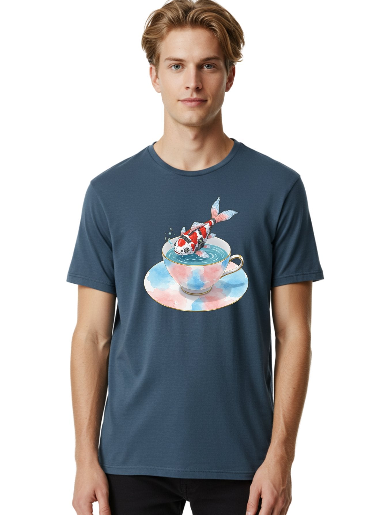 Koi-Fish-In-Teacup Men'S Graphic Tee, 100% Cotton, Comfortable Casual Summer Wear, Machine Washable, Vintage Camera, Old Camera, Antique Camera, Black Camera, Classic Photography, Photography Equipment, Nostalgic Device, Film Camera, Bak795 23