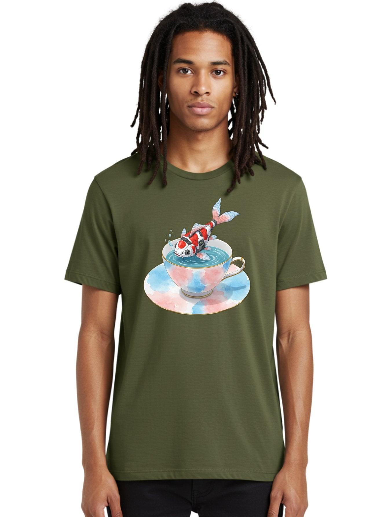 Koi-Fish-In-Teacup Men'S Graphic Tee, 100% Cotton, Comfortable Casual Summer Wear, Machine Washable, Vintage Camera, Old Camera, Antique Camera, Black Camera, Classic Photography, Photography Equipment, Nostalgic Device, Film Camera, Bak795 25