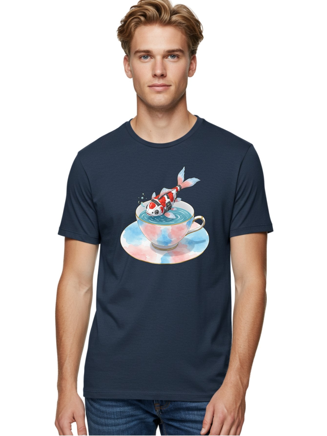 Koi-Fish-In-Teacup Men'S Graphic Tee, 100% Cotton, Comfortable Casual Summer Wear, Machine Washable, Vintage Camera, Old Camera, Antique Camera, Black Camera, Classic Photography, Photography Equipment, Nostalgic Device, Film Camera, Bak795 29