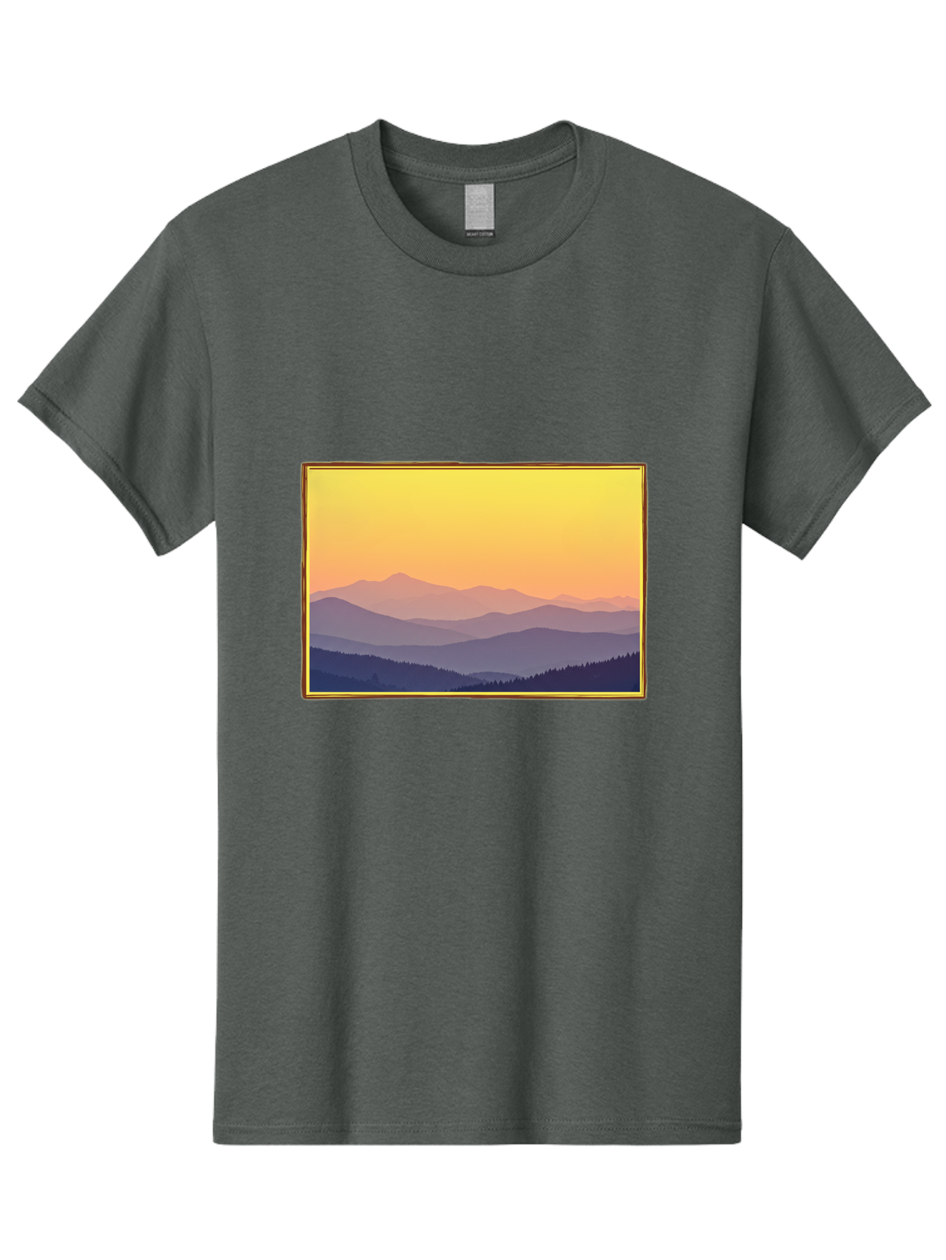 Layered-Mountains-At-Sunset Men'S Graphic Tee, 100% Cotton, Comfortable Casual Summer Wear, Machine Washable, Vintage Camera, Old Camera, Antique Camera, Black Camera, Classic Photography, Photography Equipment, Nostalgic Device, Film Camera, Bak802