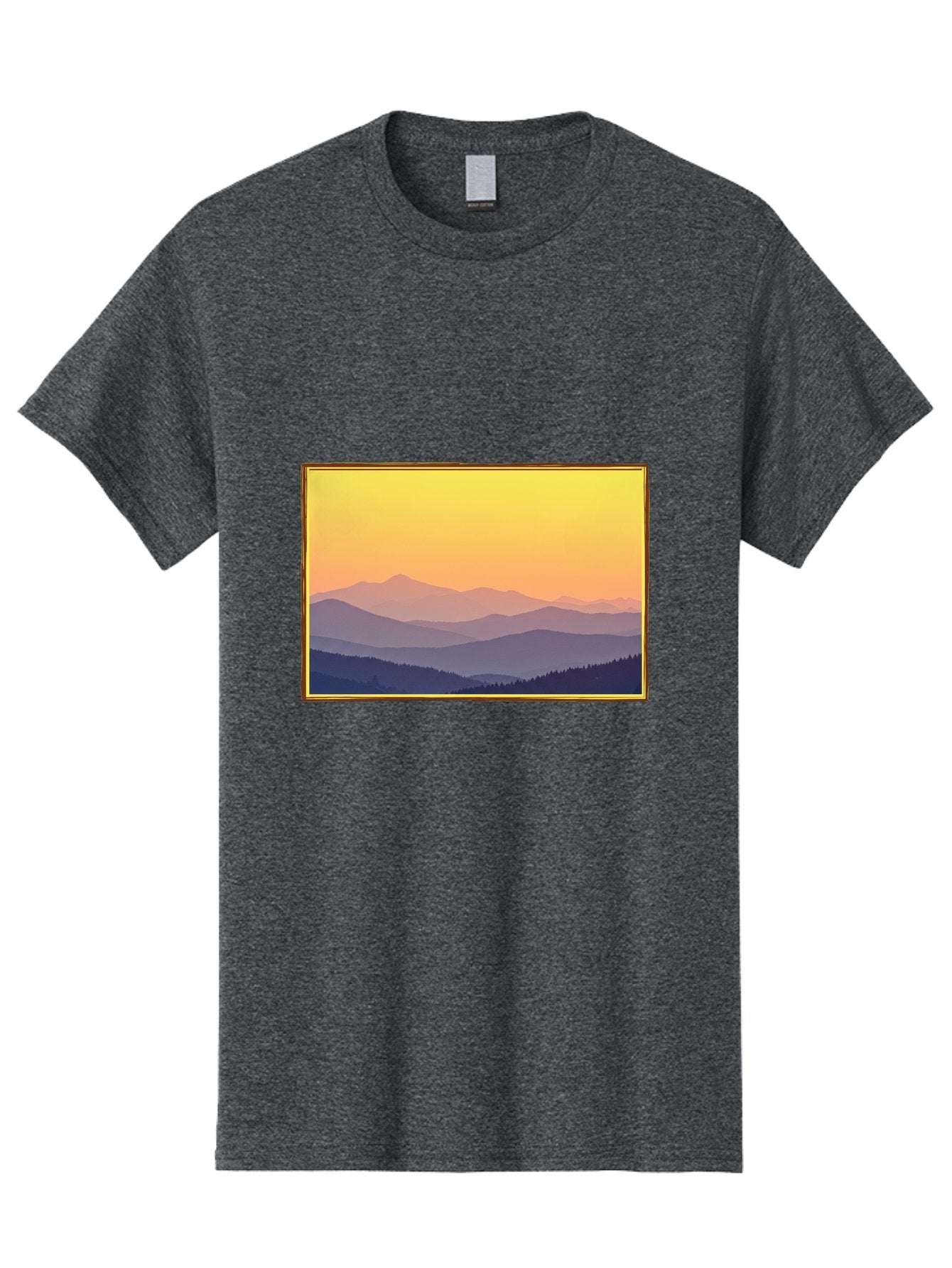 Layered-Mountains-At-Sunset Men'S Graphic Tee, 100% Cotton, Comfortable Casual Summer Wear, Machine Washable, Vintage Camera, Old Camera, Antique Camera, Black Camera, Classic Photography, Photography Equipment, Nostalgic Device, Film Camera, Bak802 10