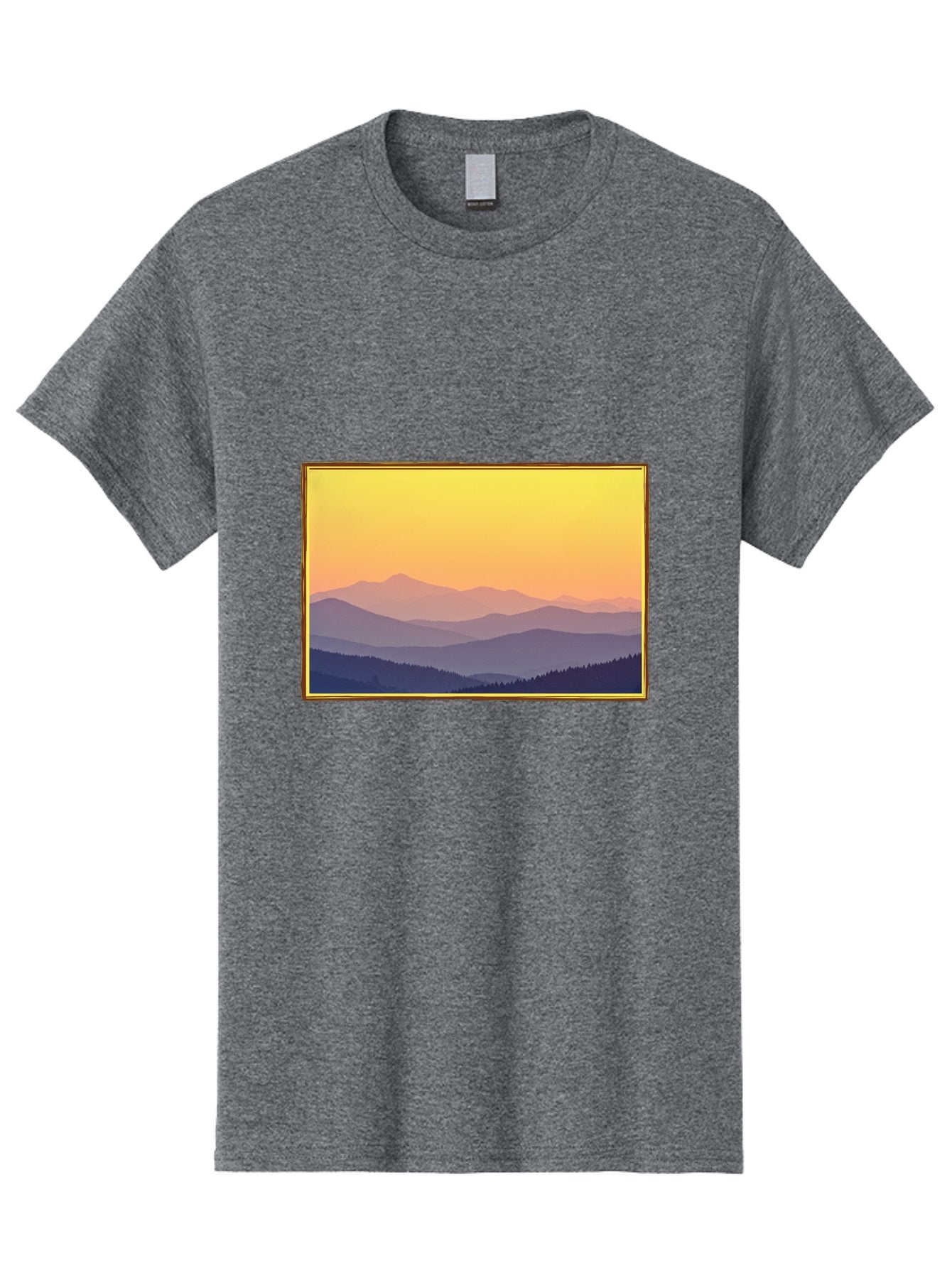 Layered-Mountains-At-Sunset Men'S Graphic Tee, 100% Cotton, Comfortable Casual Summer Wear, Machine Washable, Vintage Camera, Old Camera, Antique Camera, Black Camera, Classic Photography, Photography Equipment, Nostalgic Device, Film Camera, Bak802 3