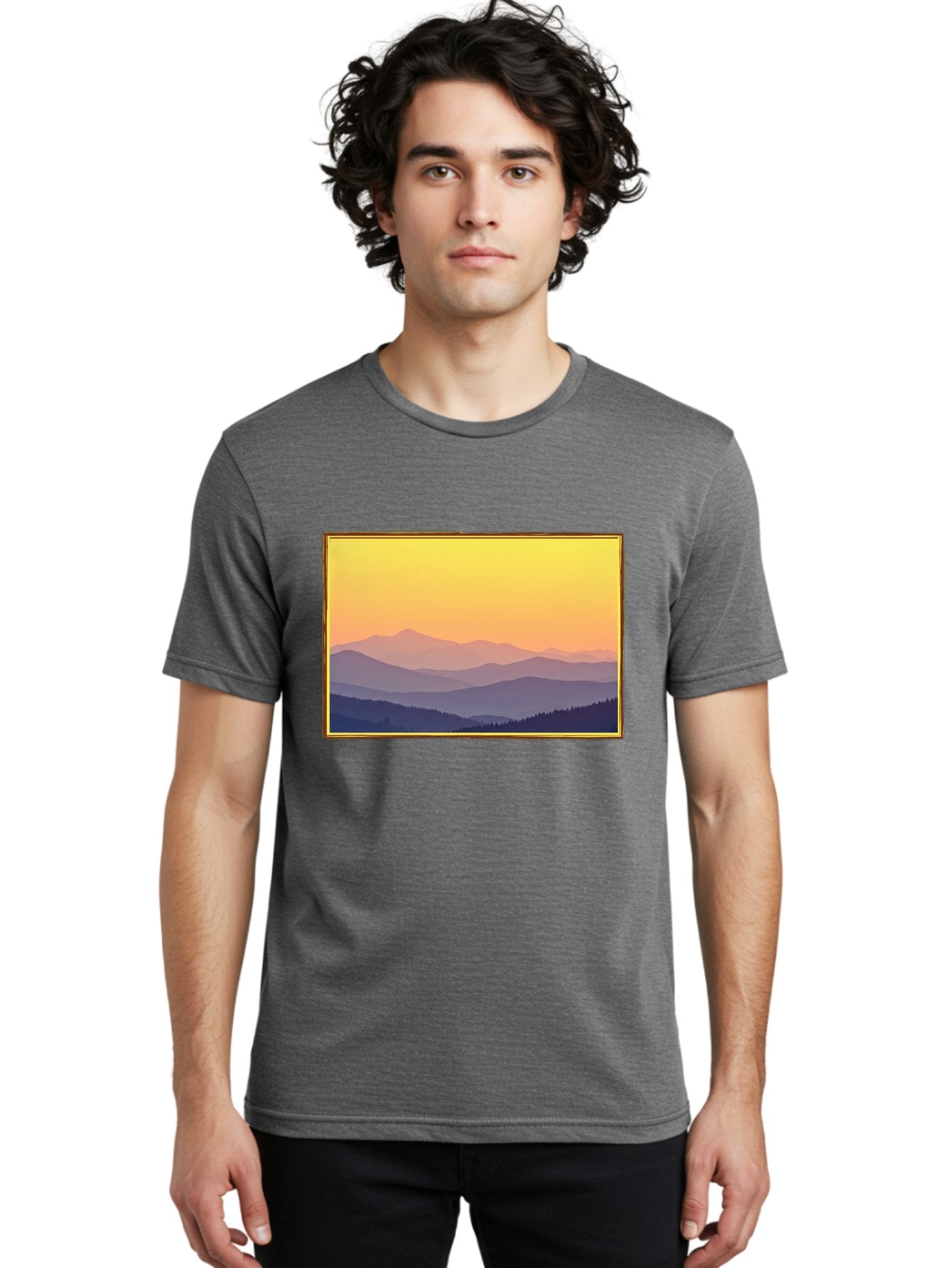 Layered-Mountains-At-Sunset Men'S Graphic Tee, 100% Cotton, Comfortable Casual Summer Wear, Machine Washable, Vintage Camera, Old Camera, Antique Camera, Black Camera, Classic Photography, Photography Equipment, Nostalgic Device, Film Camera, Bak802 22