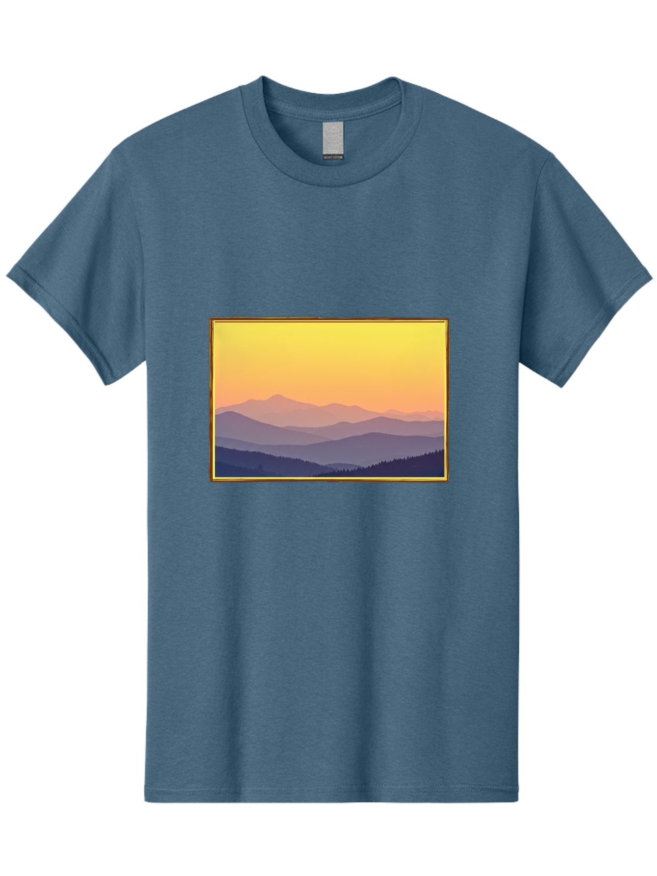 Layered-Mountains-At-Sunset Men'S Graphic Tee, 100% Cotton, Comfortable Casual Summer Wear, Machine Washable, Vintage Camera, Old Camera, Antique Camera, Black Camera, Classic Photography, Photography Equipment, Nostalgic Device, Film Camera, Bak802