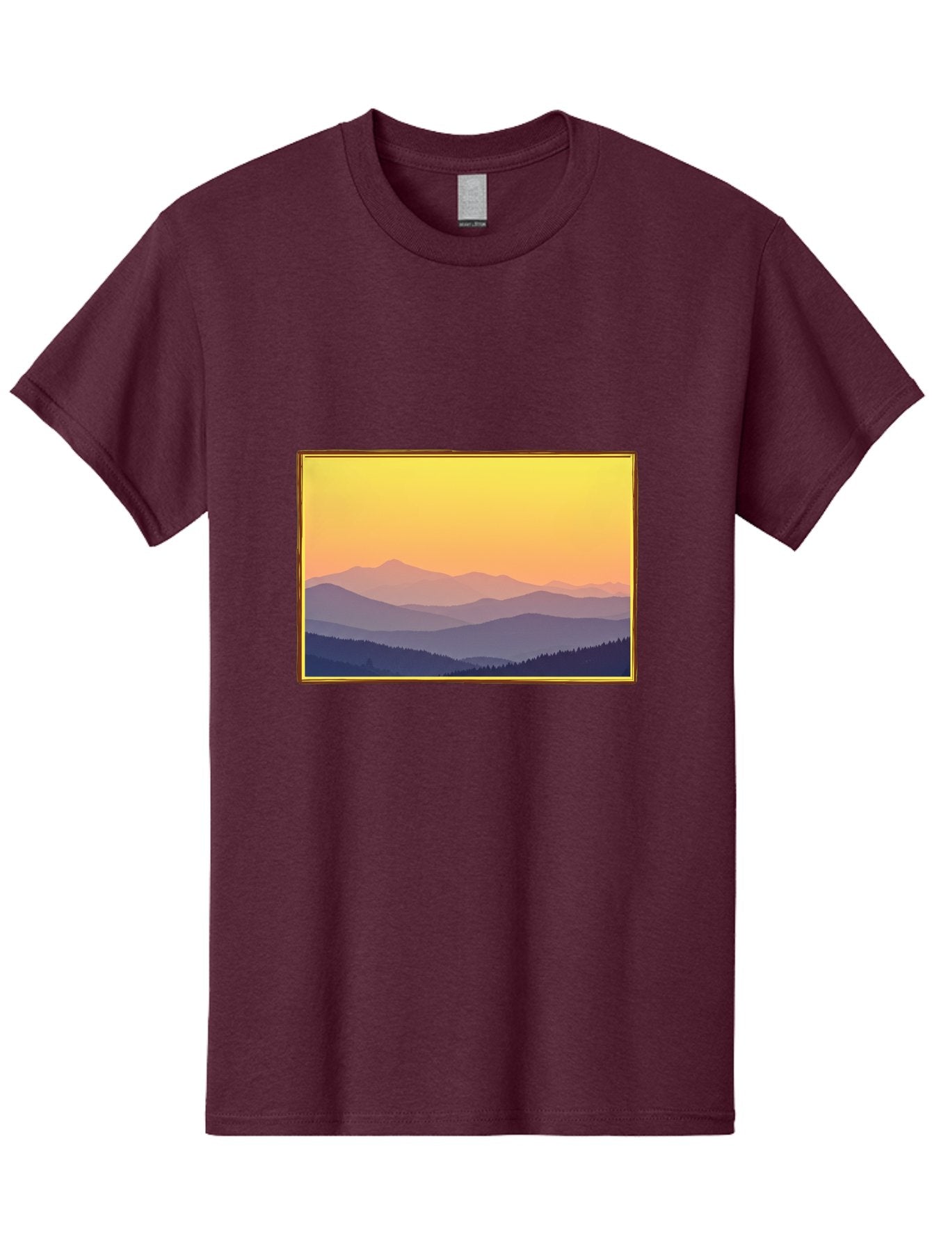 Layered-Mountains-At-Sunset Men'S Graphic Tee, 100% Cotton, Comfortable Casual Summer Wear, Machine Washable, Vintage Camera, Old Camera, Antique Camera, Black Camera, Classic Photography, Photography Equipment, Nostalgic Device, Film Camera, Bak802 5