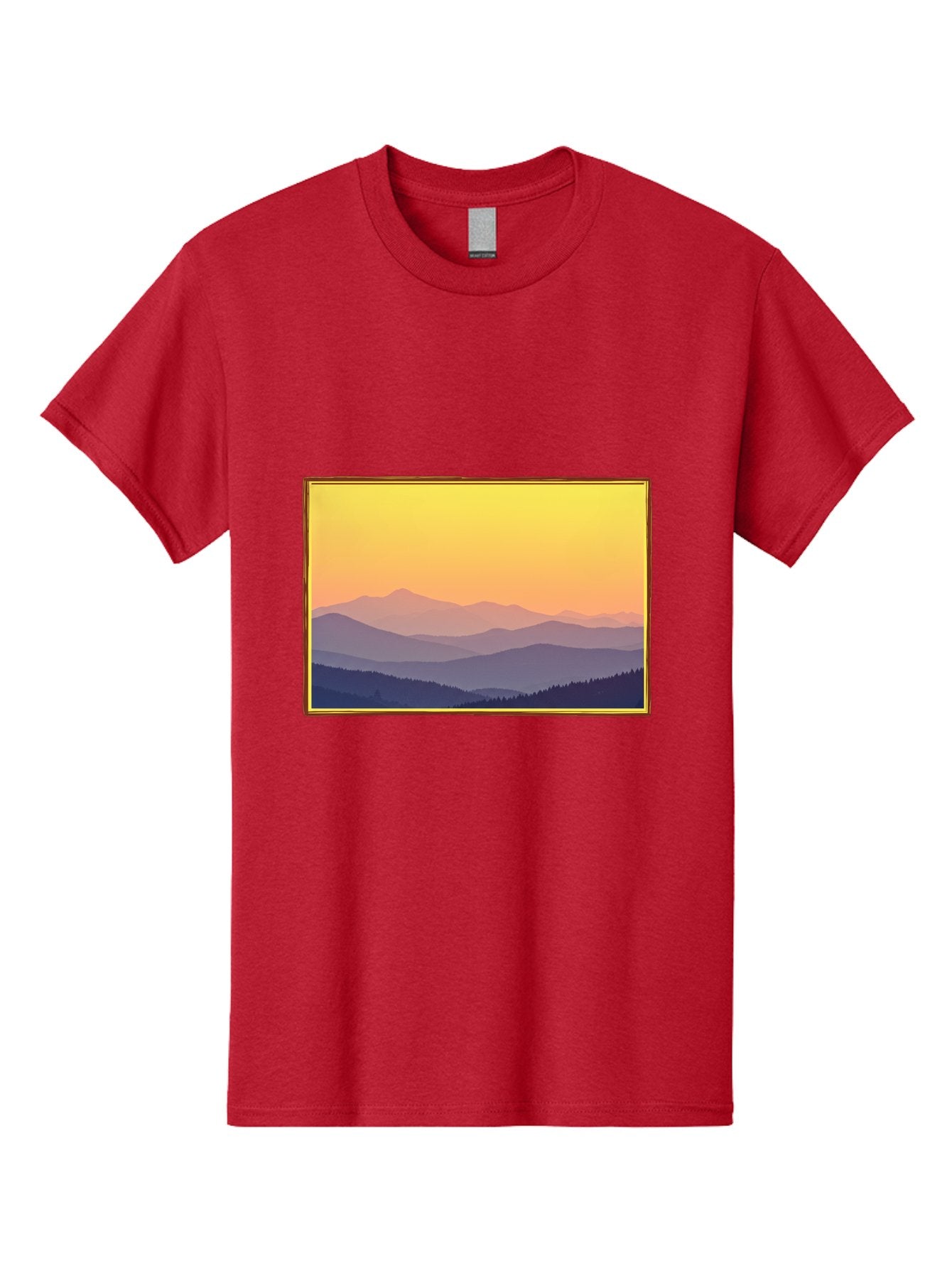 Layered-Mountains-At-Sunset Men'S Graphic Tee, 100% Cotton, Comfortable Casual Summer Wear, Machine Washable, Vintage Camera, Old Camera, Antique Camera, Black Camera, Classic Photography, Photography Equipment, Nostalgic Device, Film Camera, Bak802