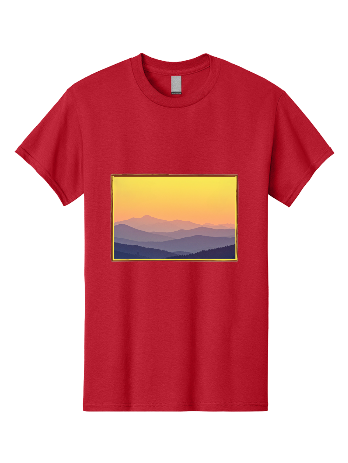 Layered-Mountains-At-Sunset Men'S Graphic Tee, 100% Cotton, Comfortable Casual Summer Wear, Machine Washable, Vintage Camera, Old Camera, Antique Camera, Black Camera, Classic Photography, Photography Equipment, Nostalgic Device, Film Camera, Bak802 11