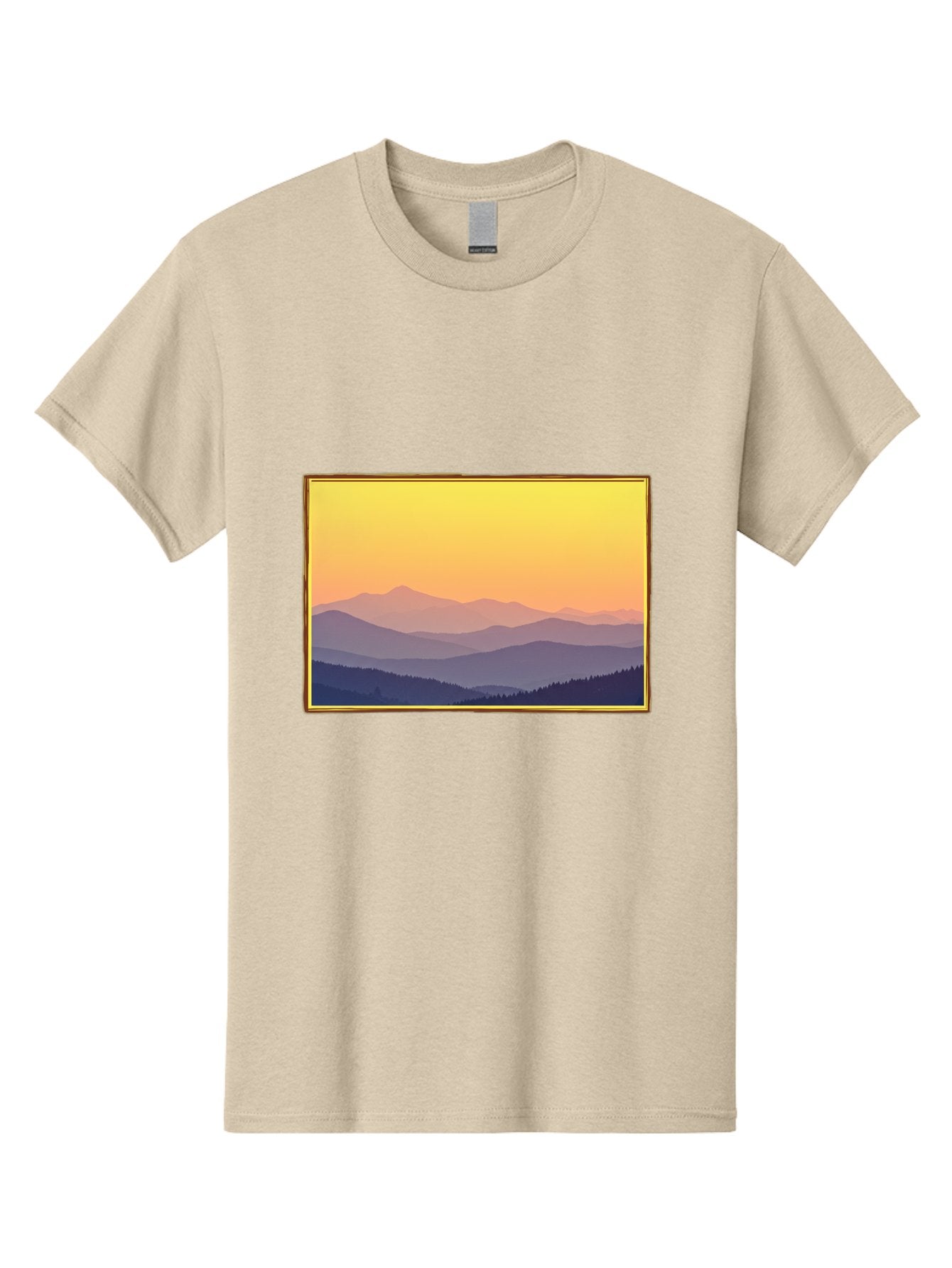 Layered-Mountains-At-Sunset Men'S Graphic Tee, 100% Cotton, Comfortable Casual Summer Wear, Machine Washable, Vintage Camera, Old Camera, Antique Camera, Black Camera, Classic Photography, Photography Equipment, Nostalgic Device, Film Camera, Bak802 8