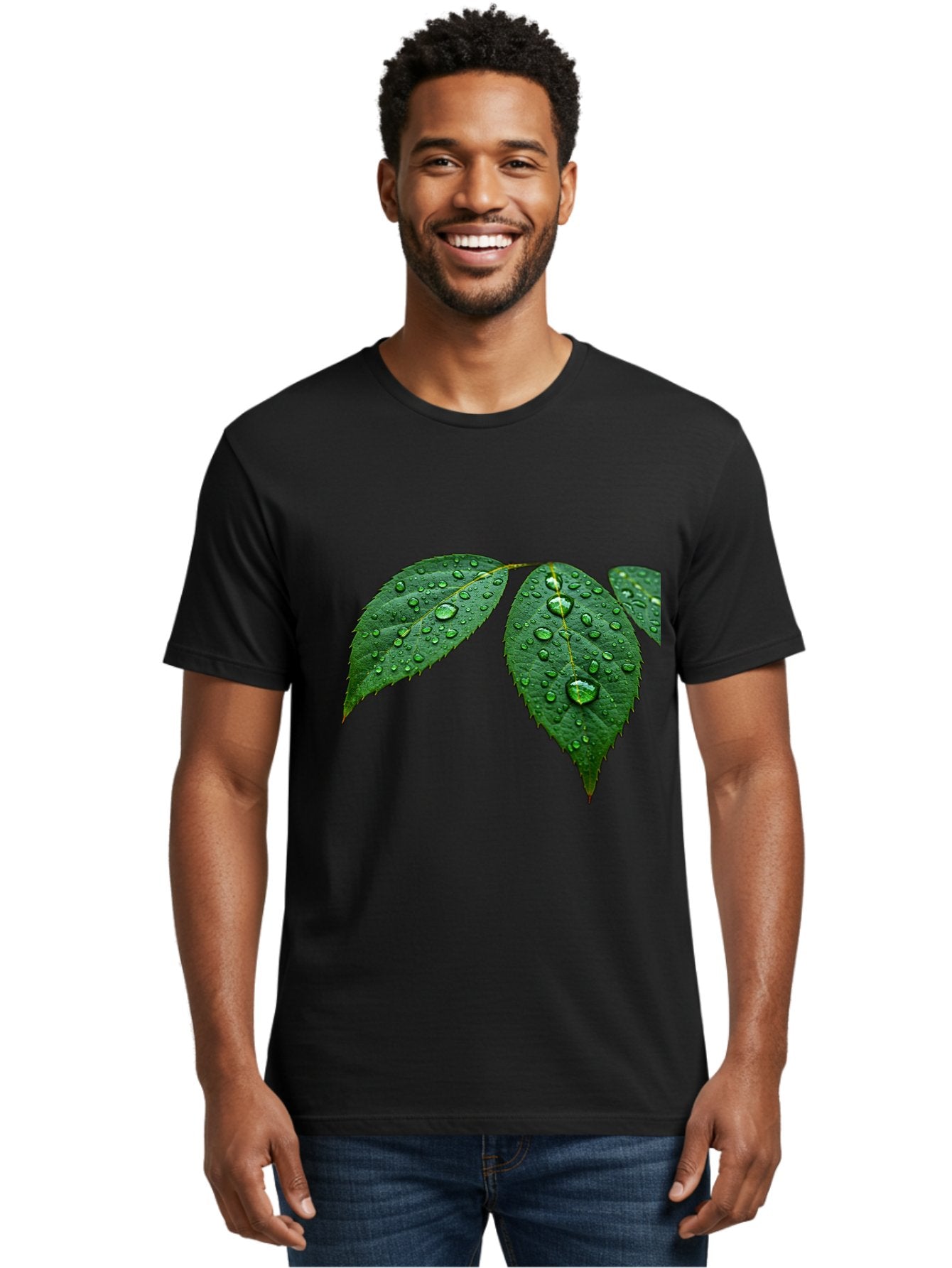 Leaves-With-Water-Droplets Men'S Graphic Tee, 100% Cotton, Comfortable Casual Summer Wear, Machine Washable, Vintage Camera, Old Camera, Antique Camera, Black Camera, Classic Photography, Photography Equipment, Nostalgic Device, Film Camera, Bak803 27