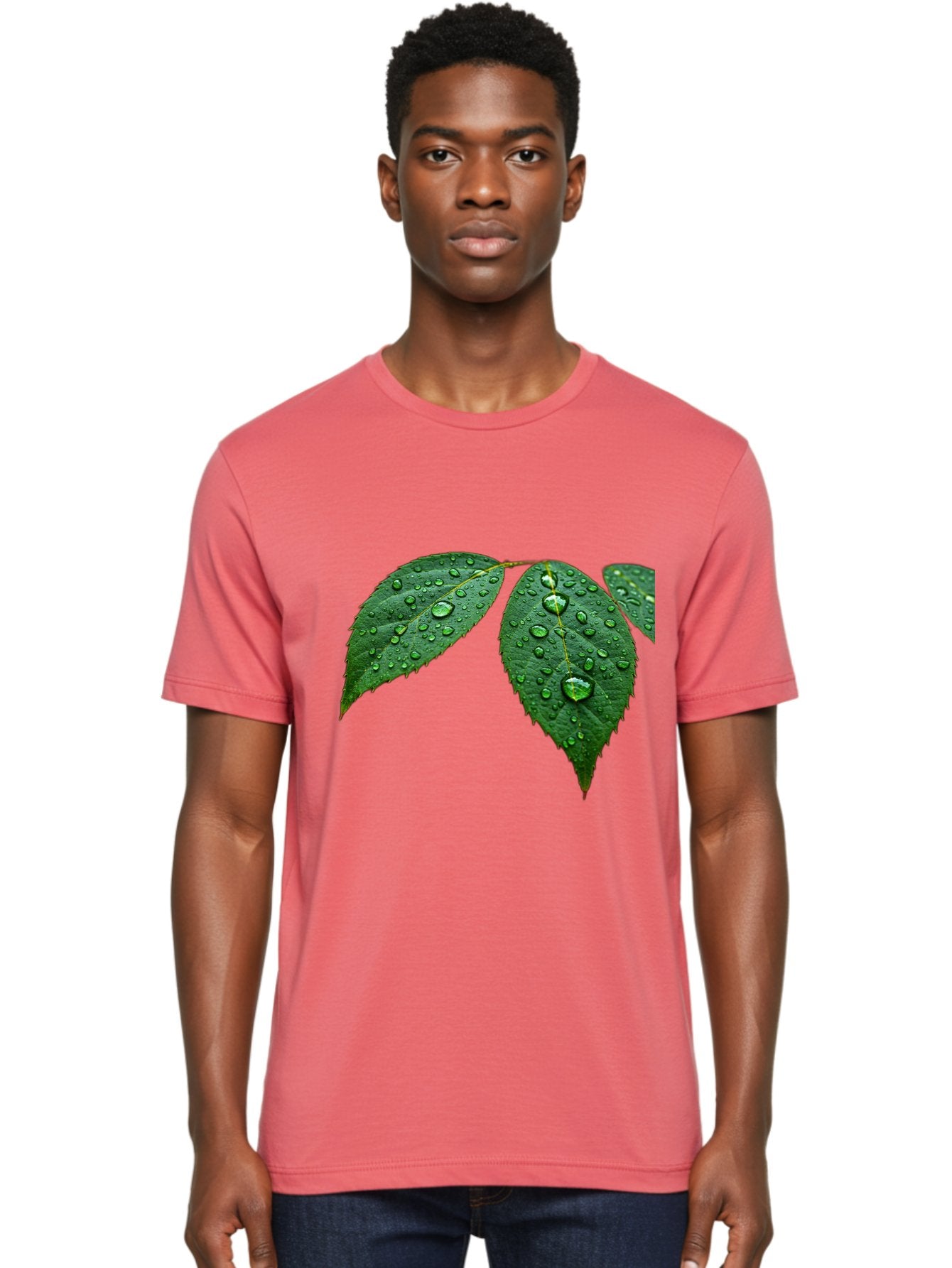 Leaves-With-Water-Droplets Men'S Graphic Tee, 100% Cotton, Comfortable Casual Summer Wear, Machine Washable, Vintage Camera, Old Camera, Antique Camera, Black Camera, Classic Photography, Photography Equipment, Nostalgic Device, Film Camera, Bak803 26