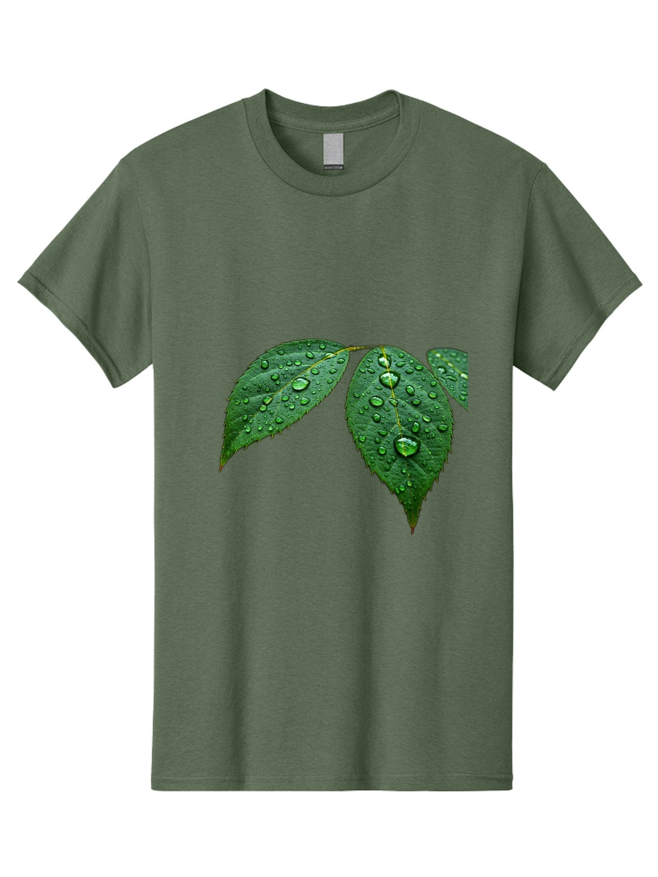 Leaves-With-Water-Droplets Men'S Graphic Tee, 100% Cotton, Comfortable Casual Summer Wear, Machine Washable, Vintage Camera, Old Camera, Antique Camera, Black Camera, Classic Photography, Photography Equipment, Nostalgic Device, Film Camera, Bak803