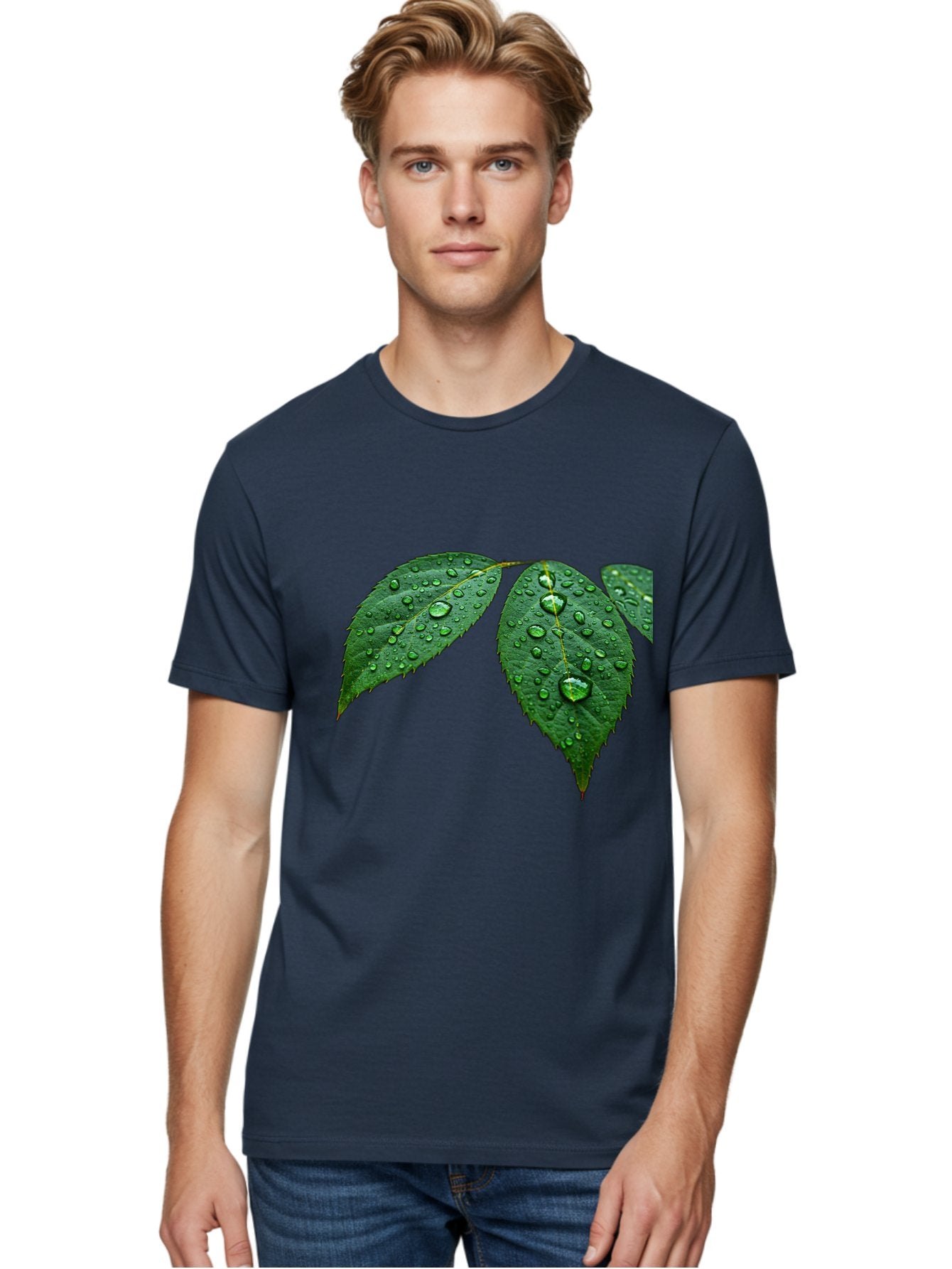 Leaves-With-Water-Droplets Men'S Graphic Tee, 100% Cotton, Comfortable Casual Summer Wear, Machine Washable, Vintage Camera, Old Camera, Antique Camera, Black Camera, Classic Photography, Photography Equipment, Nostalgic Device, Film Camera, Bak803 29