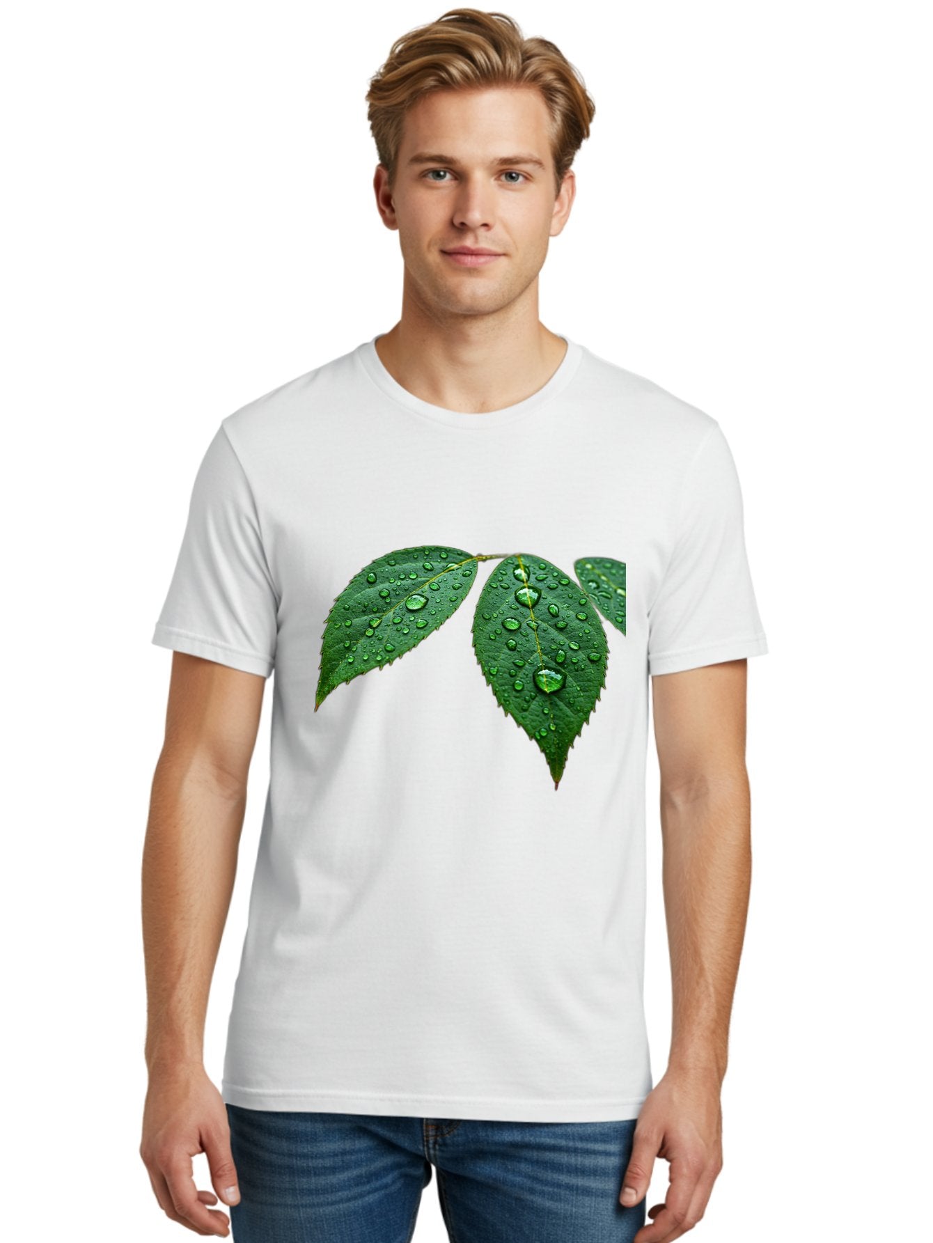 Leaves-With-Water-Droplets Men'S Graphic Tee, 100% Cotton, Comfortable Casual Summer Wear, Machine Washable, Vintage Camera, Old Camera, Antique Camera, Black Camera, Classic Photography, Photography Equipment, Nostalgic Device, Film Camera, Bak803 28