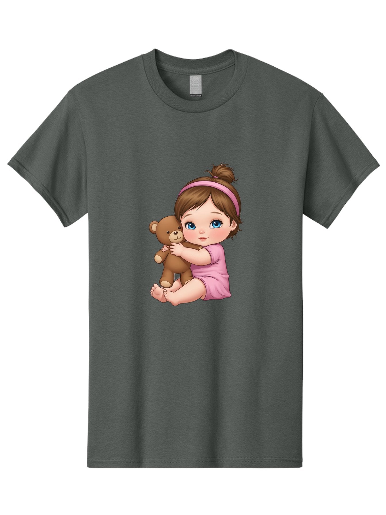 Little-Girl-Hugging-Teddy-Bear-1 Men'S Graphic Tee, 100% Cotton, Comfortable Casual Summer Wear, Machine Washable, Vintage Camera, Old Camera, Antique Camera, Black Camera, Classic Photography, Photography Equipment, Nostalgic Device, Bak819 7