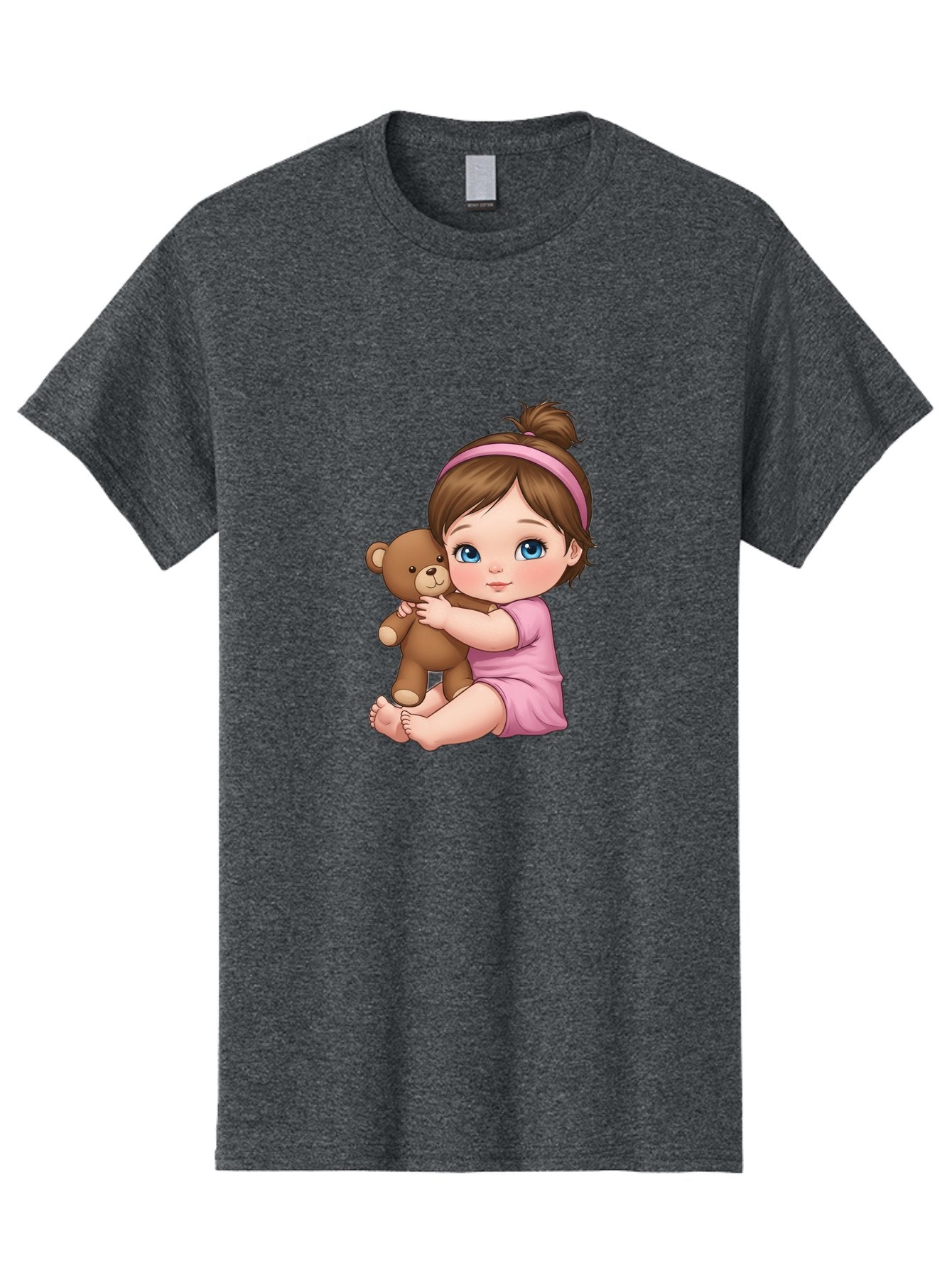 Little-Girl-Hugging-Teddy-Bear-1 Men'S Graphic Tee, 100% Cotton, Comfortable Casual Summer Wear, Machine Washable, Vintage Camera, Old Camera, Antique Camera, Black Camera, Classic Photography, Photography Equipment, Nostalgic Device, Bak819 15